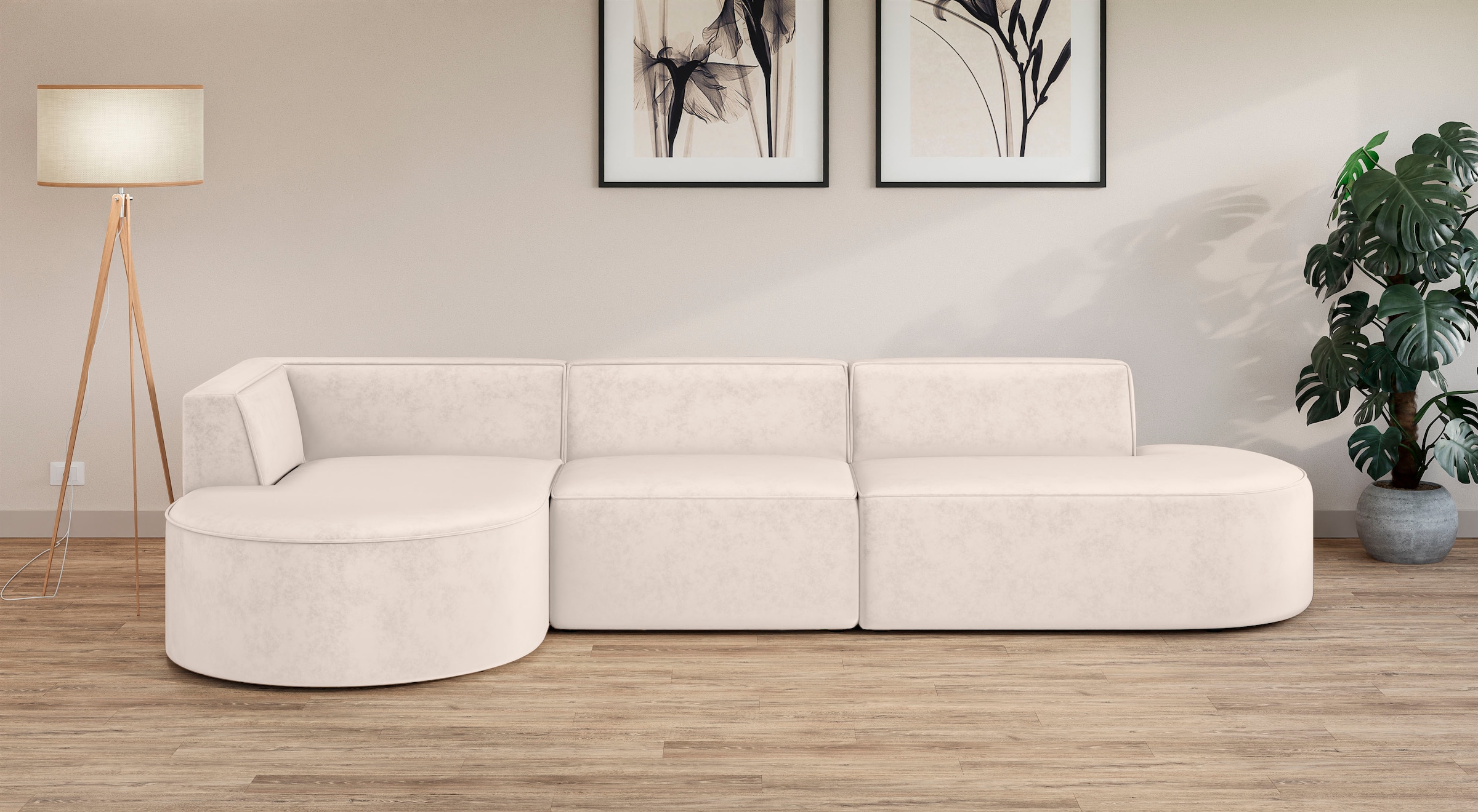 andas Ecksofa »Ecksofa EIVIND mit Ottomane rechts/links, Maße: B/H/T 343/159/72 cm«, L-Form...