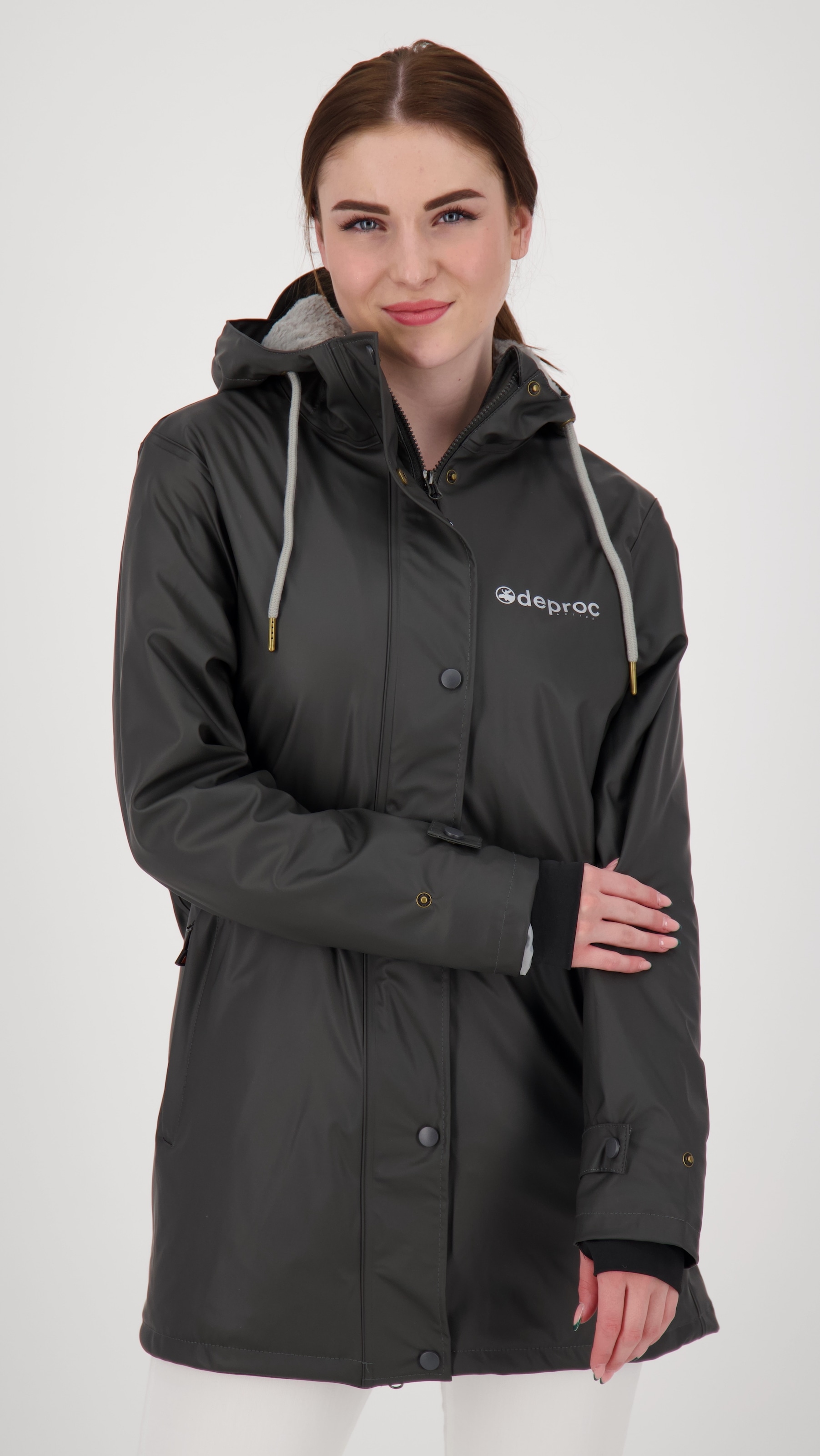 DEPROC Active Regenjacke "Friesennerz NEW ELLESMERE" mit Kapuze auch in Großen Größen erhältlich