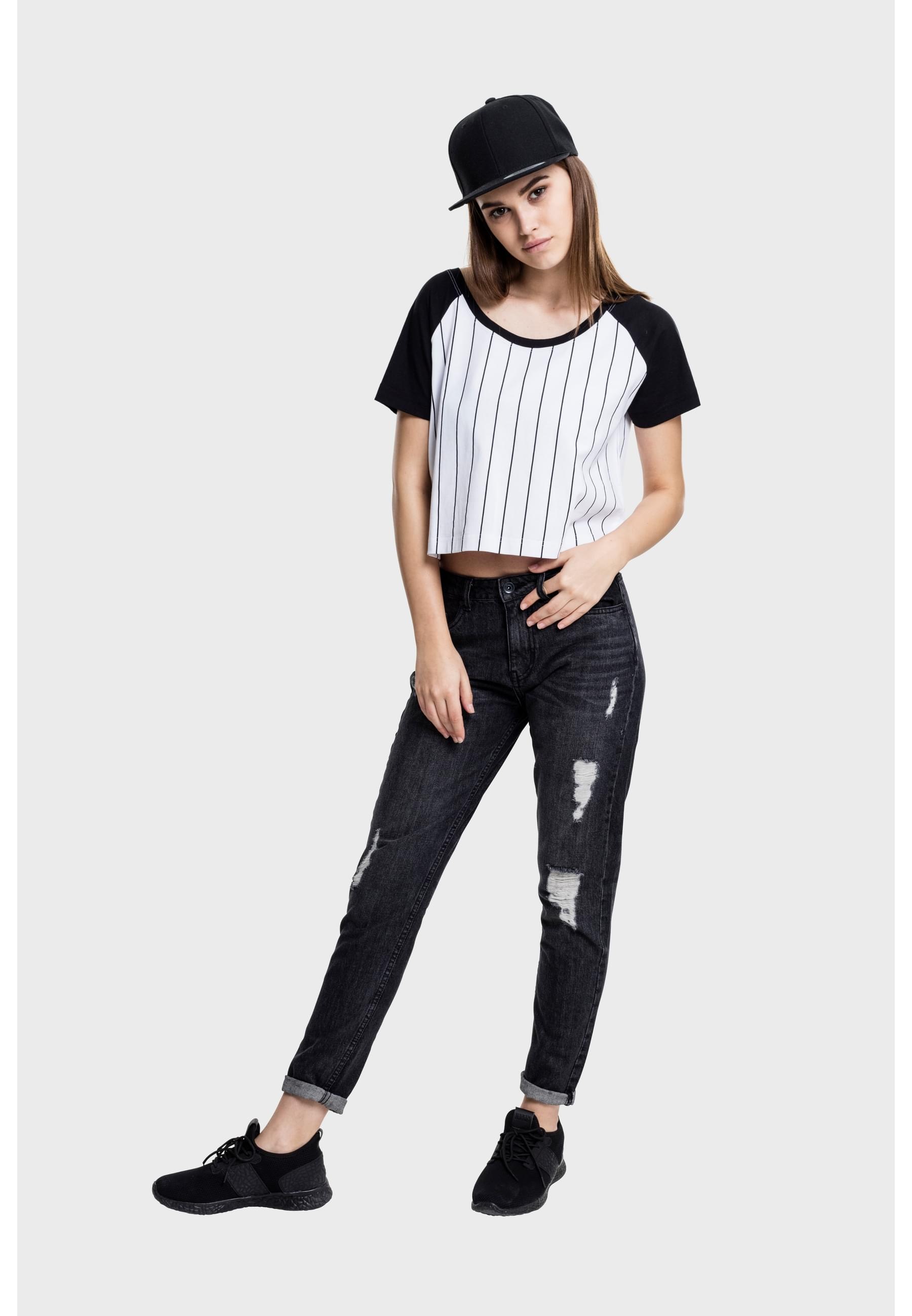 URBAN CLASSICS T-Shirt »Urban Classics Damen Ladies Cropped Baseball Tee« 1 Stk.