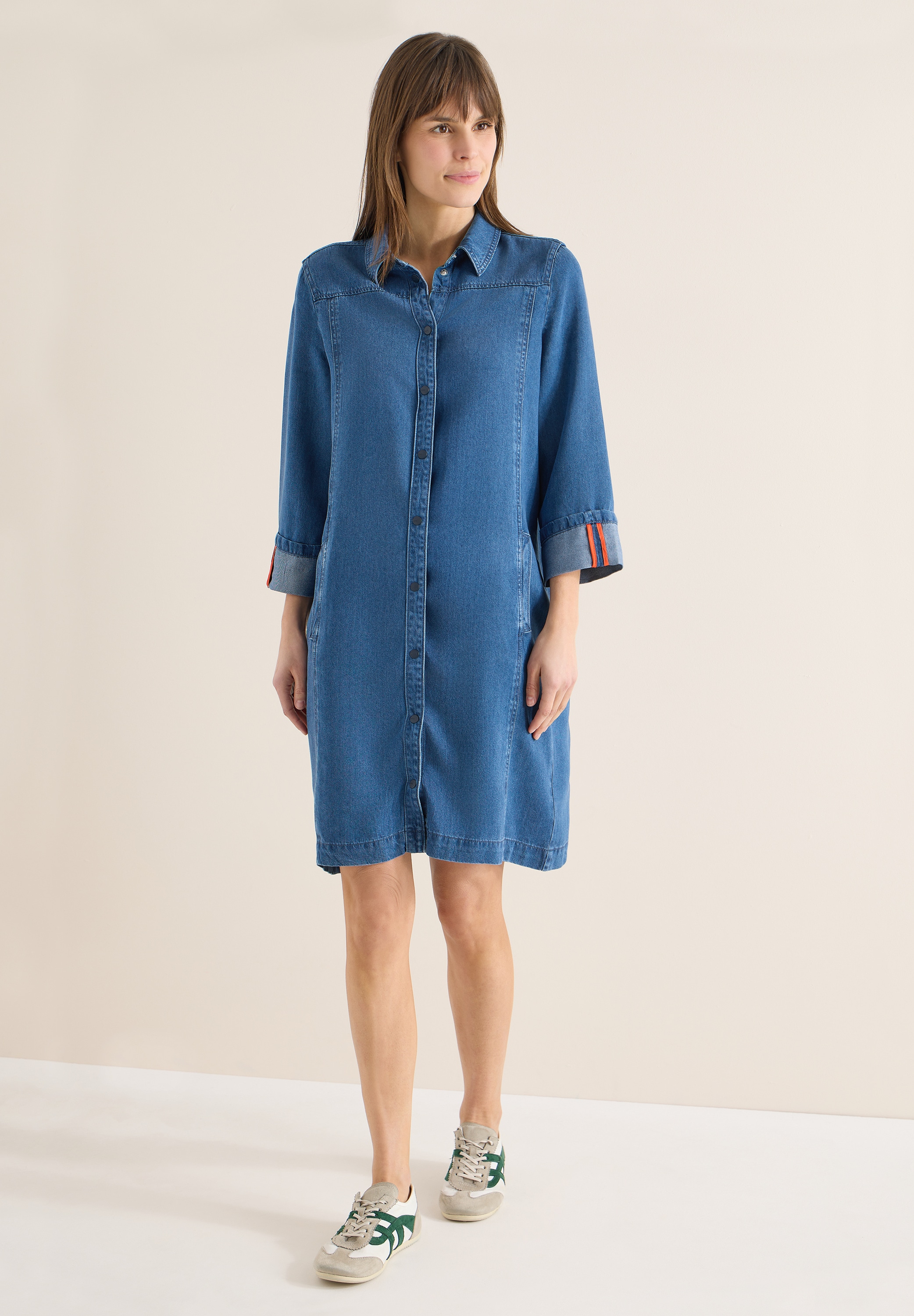 Cecil Jeanskleid Eingrifftaschen aus Lyocell