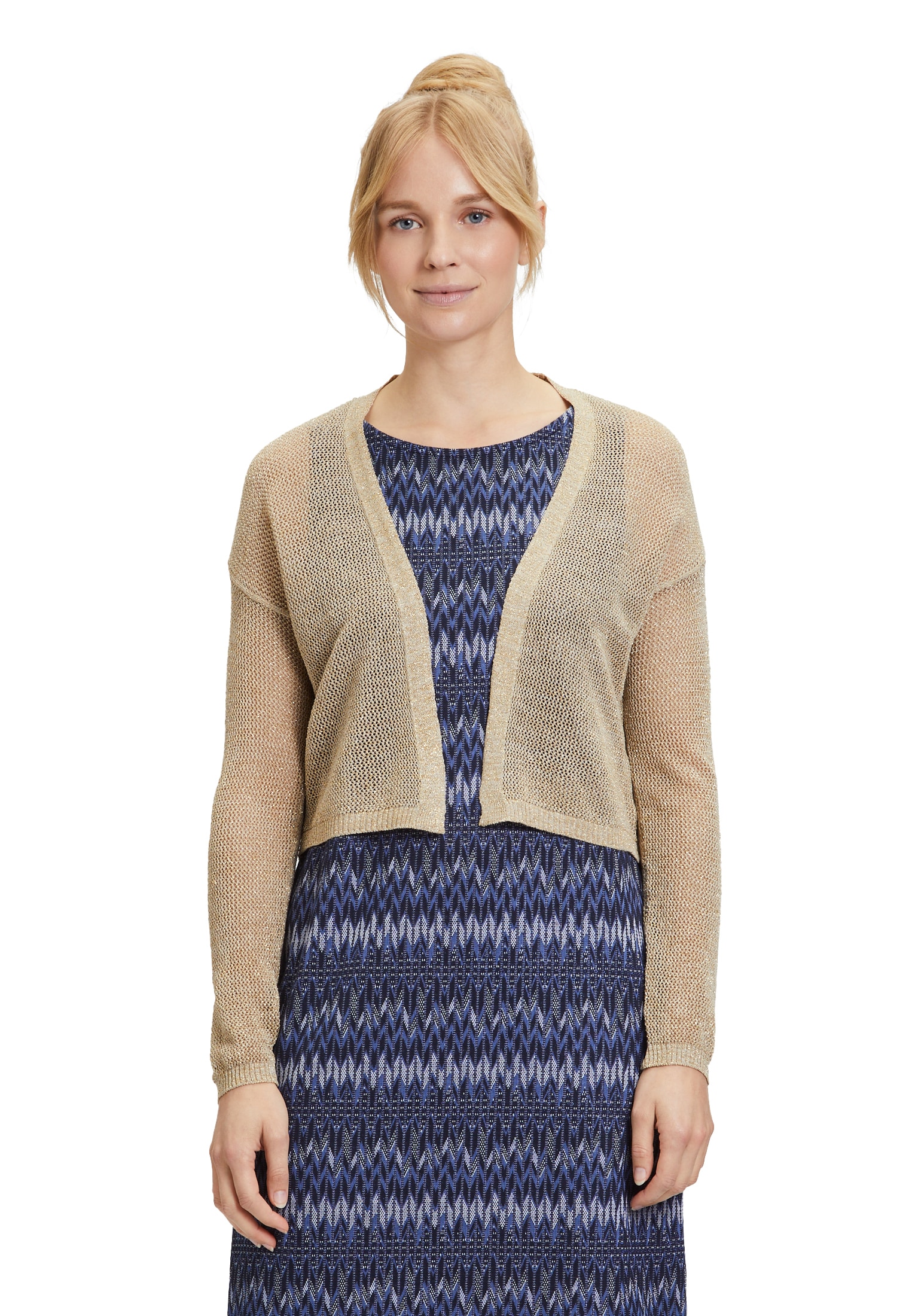 Cartoon Strickjacke "Damen Strick-Cardigan mit Lurexfaden", 1 Stk. Ajourmus günstig online kaufen