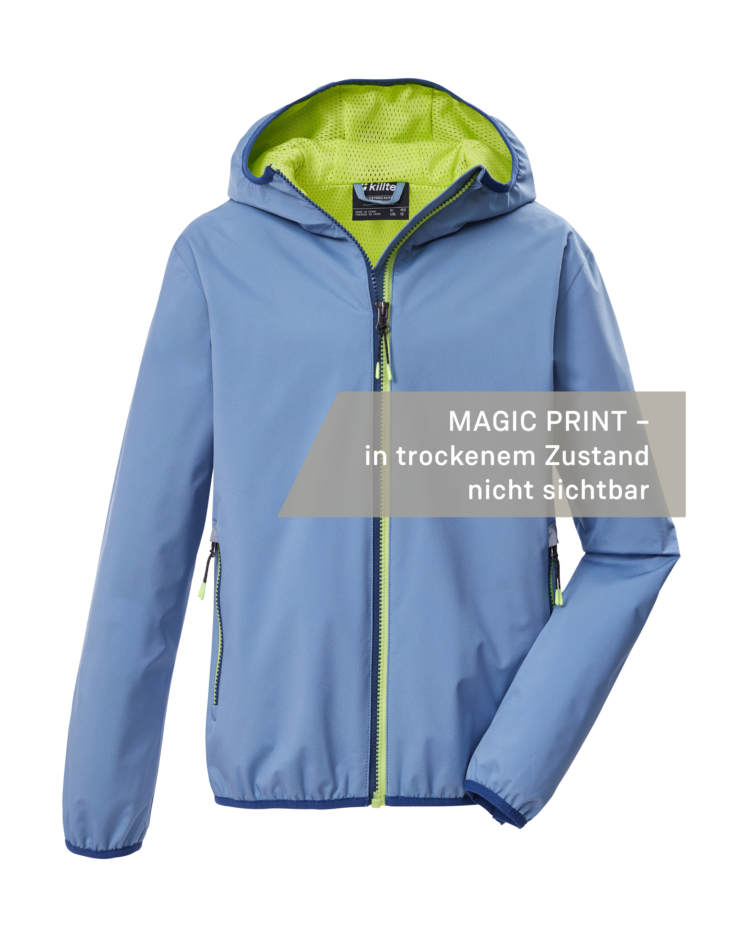 Killtec Funktionsjacke "KOS 145 BYS JCKT" Kinderjacke mit Magic Print, wasserdicht, Kapuze, Kinnschutz