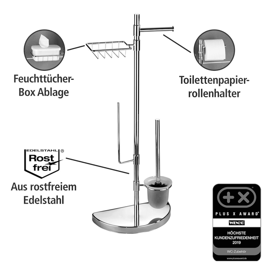 WENKO WC-Garnitur »Raumsparwunder«, aus Edelstahl