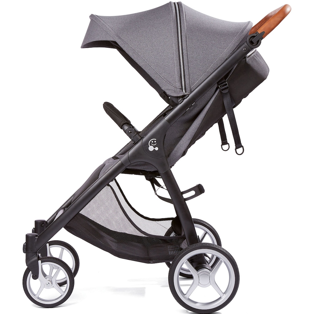 Gesslein Kinder-Buggy »Smiloo Happy +, schwarz/cognac, stahlgrau«, mit Einhand-Faltmechanismus; Kinderwagen