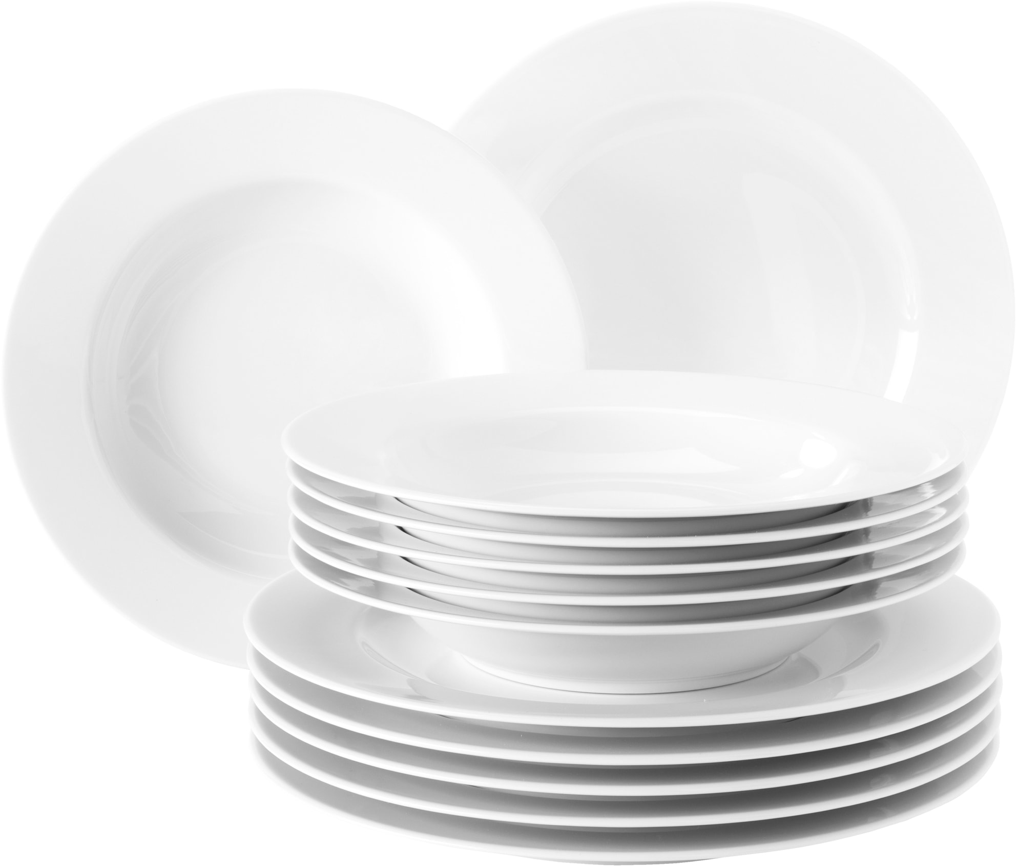 Seltmann Weiden Kombiservice »Geschirr-Set, Service Rondo«, (Set, 30 tlg.), Teller, Tassen, Untertassen, Made in Germany, 30 Teile, für 6 Personen