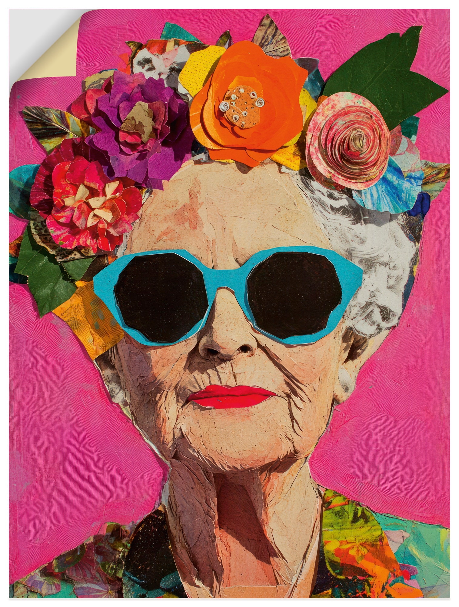 Artland "Wild und fabelhaft, Frau mit Blumenkranz" Bilder von Frauen 1 Stk. tlg. als Alubild, Leinwandbild, Poster, Wandaufkleber in verschied. Größen
