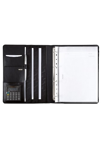 Alassio® Ringbuchmappe »DIN A4, Cremona mit Taschenrechner und Schreibblock«, aus Leder kaufen