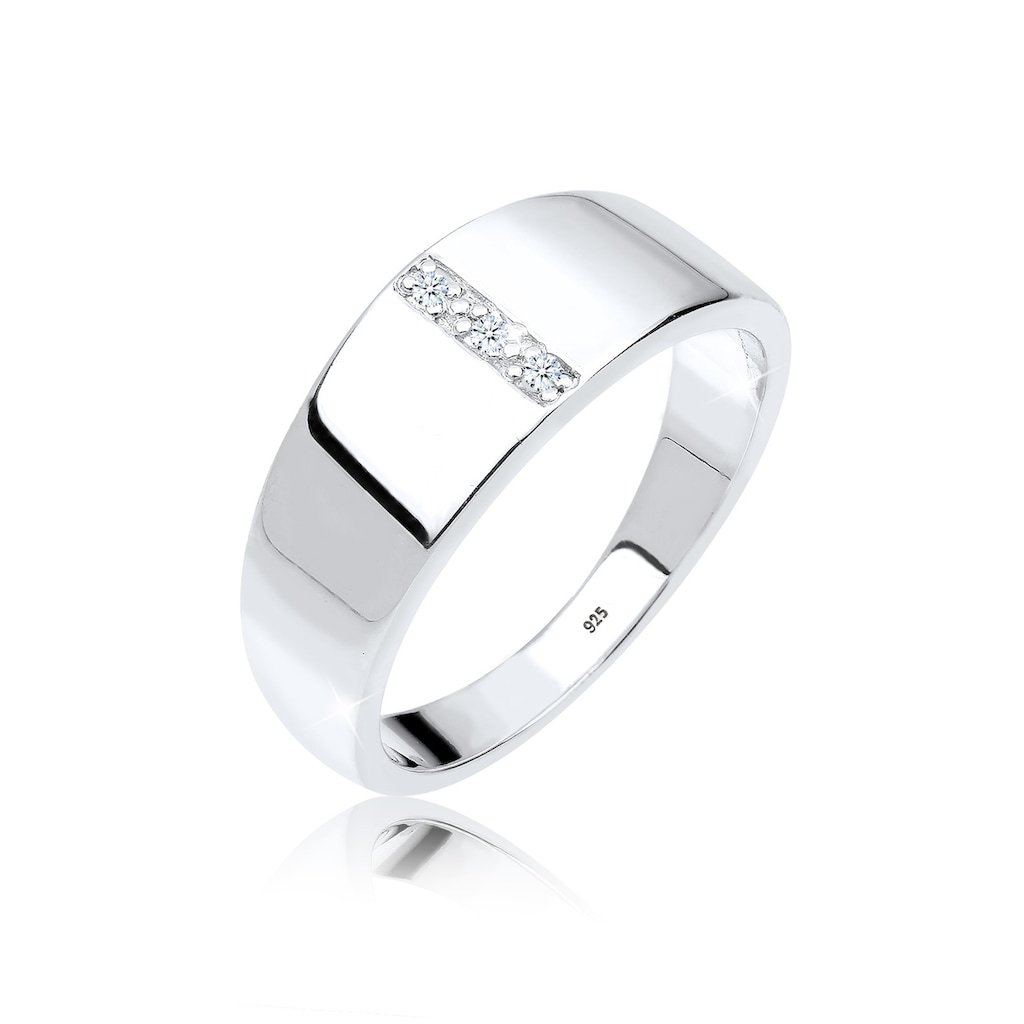 Elli DIAMONDS Verlobungsring »Basic Bandring Diamant (0.015 ct.) 925 Silber«