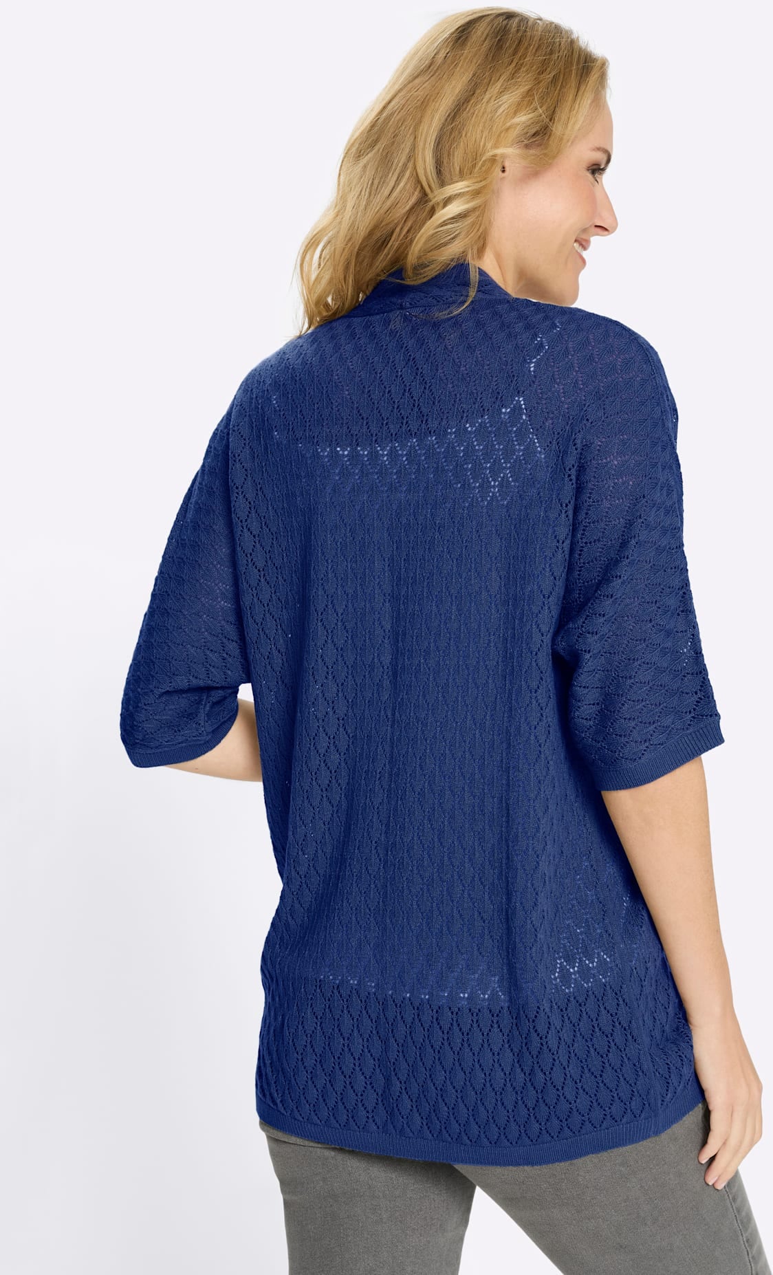 Classic Basics Ajourstrickjacke
