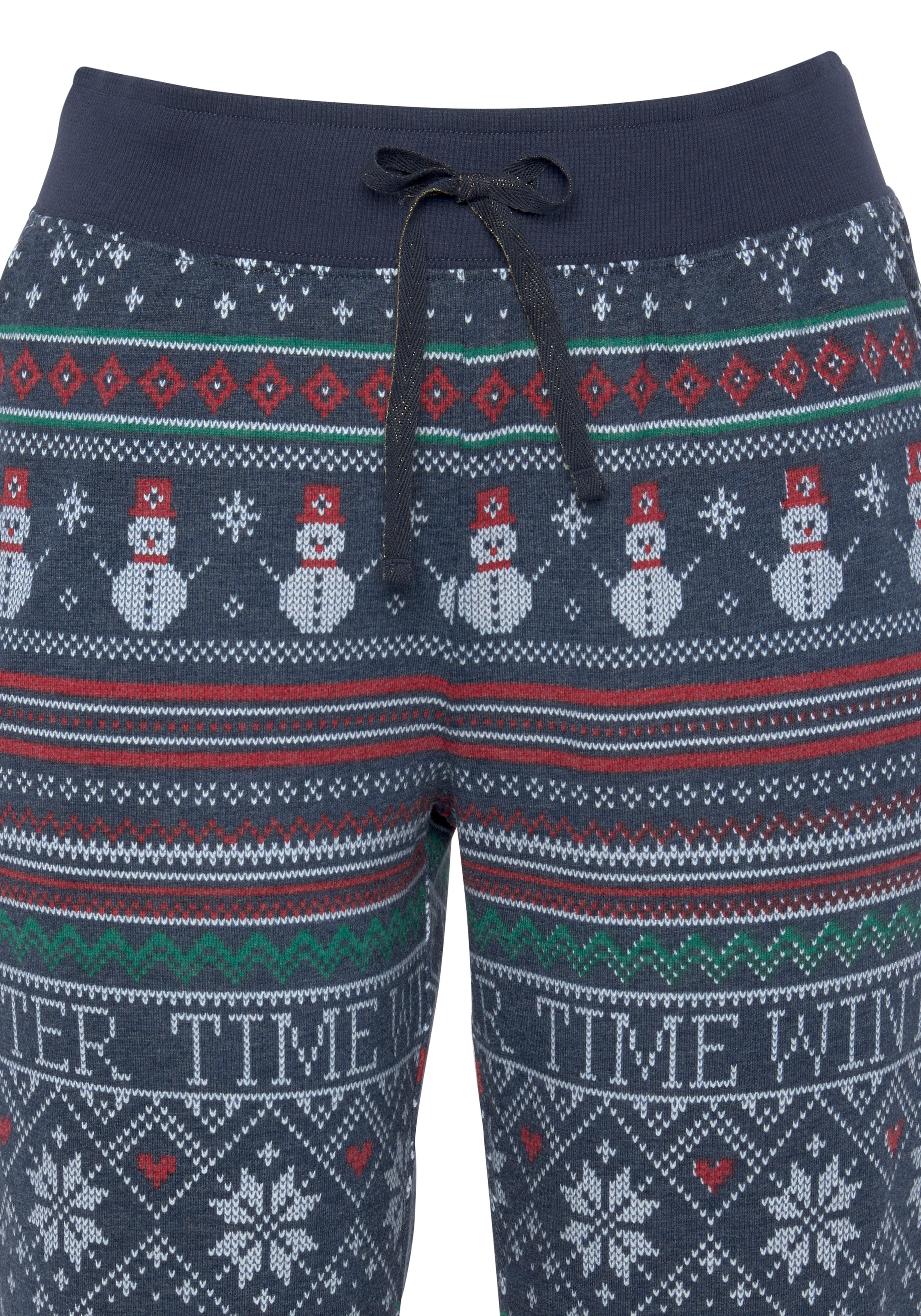 LASCANA Pyjama 2 tlg. mit winterlichem Druck