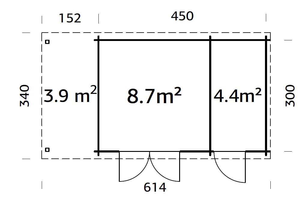 Palmako Gartenhaus »Ella«, (Set), 13,1+3,9 m², mit Anbaudach