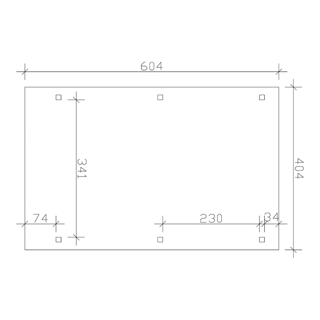 Skanholz Einzelcarport »Emsland«, Holz, 341 cm, natur