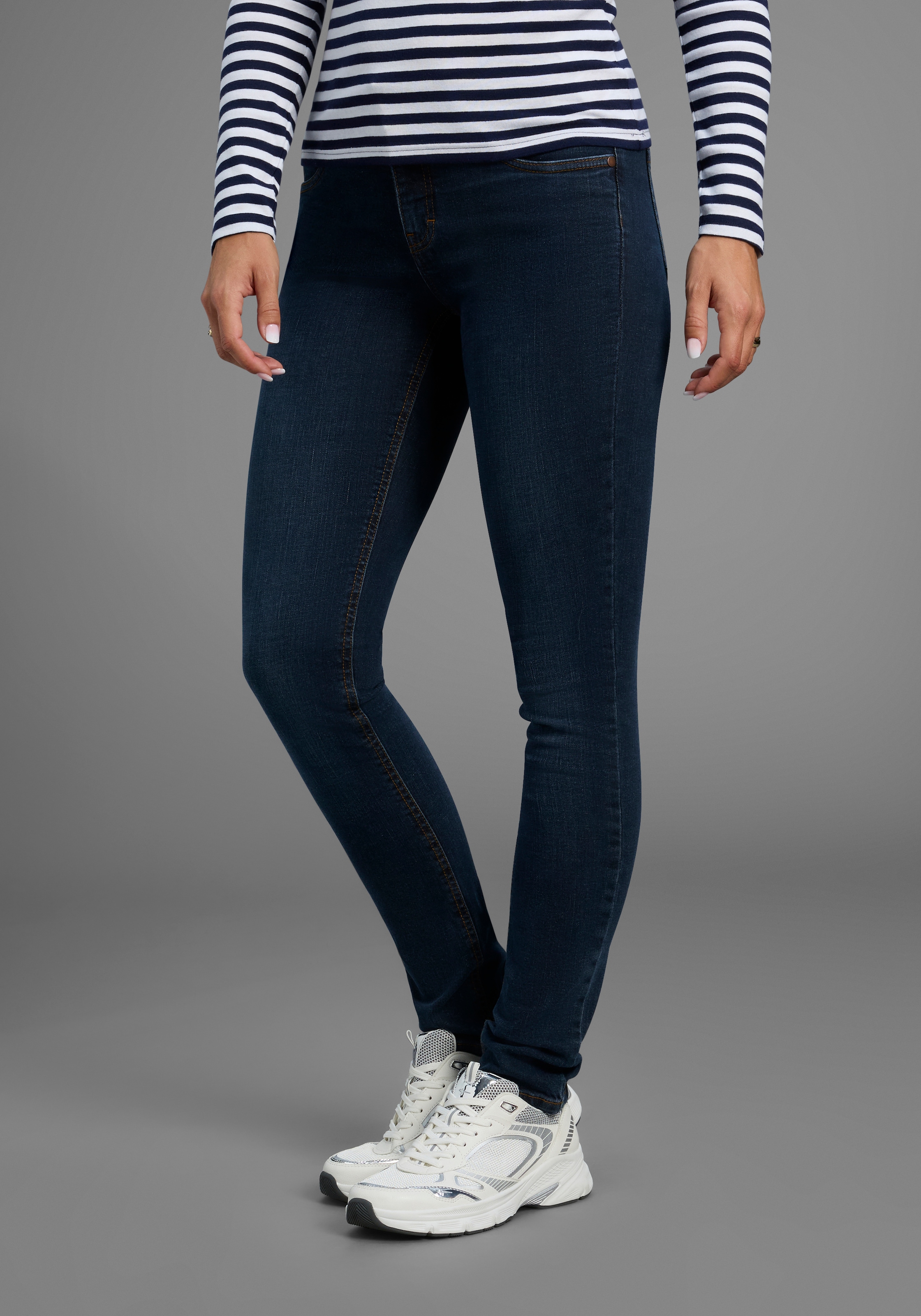 Arizona Slim-fit-Jeans "Bund mit seitlichem Gummizugeinsatz", schmale Passf günstig online kaufen