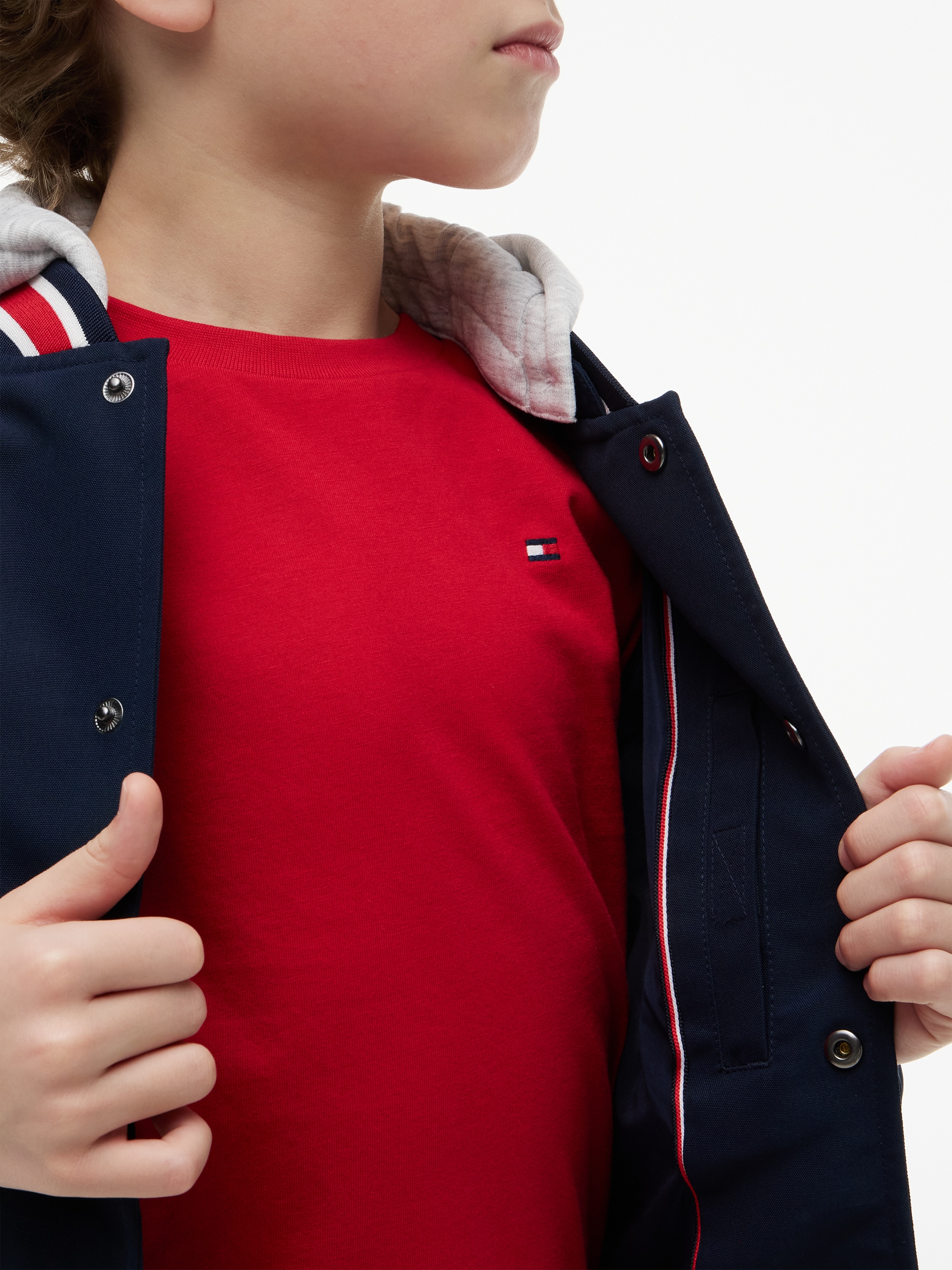 Tommy Hilfiger Bomberjacke mit Kapuze abnehmbare Kapuze, Regular Fit, Kinder bis 16 Jahre