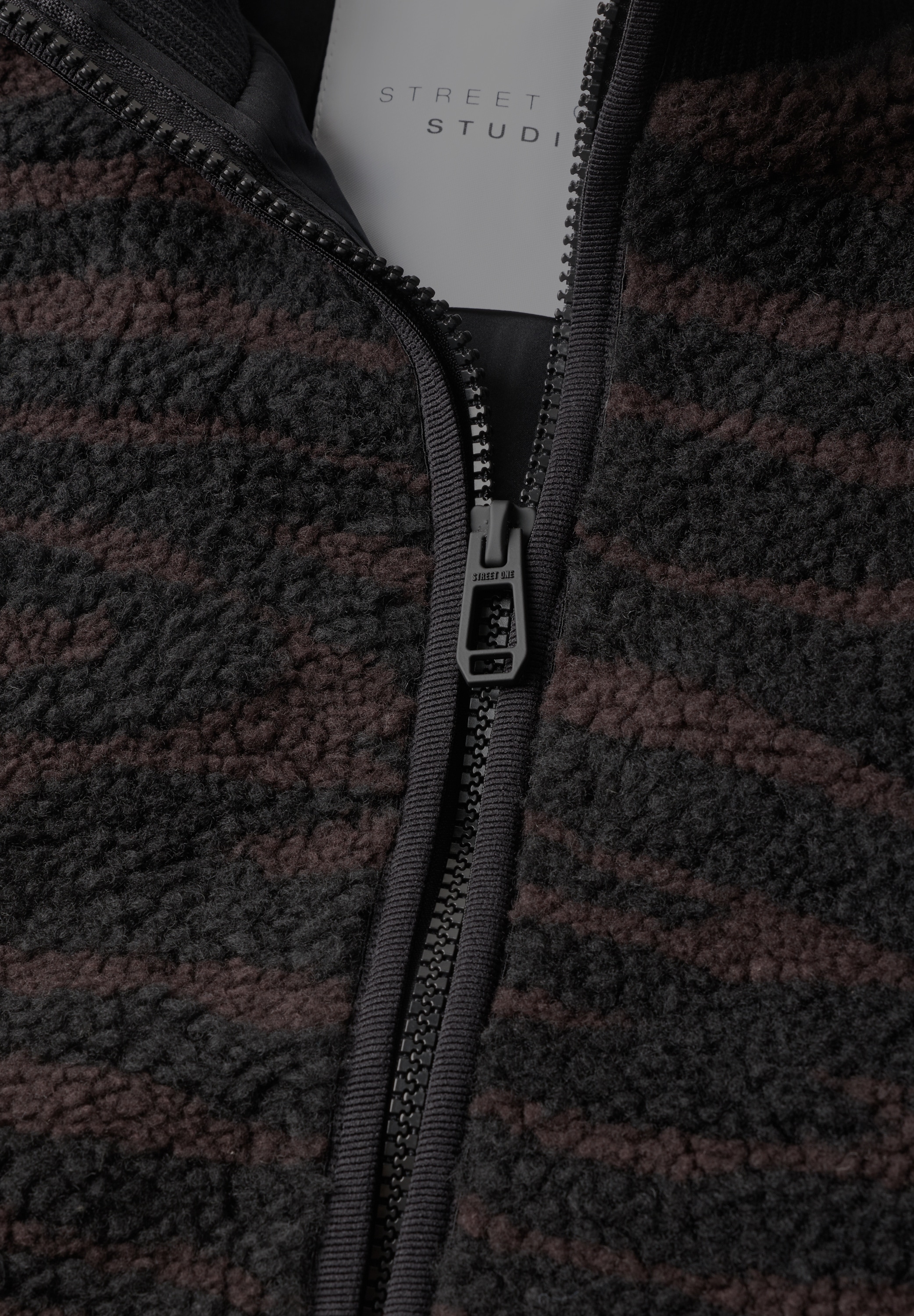 STREET ONE STUDIO Fellimitatjacke ohne Kapuze mit Stehkragen