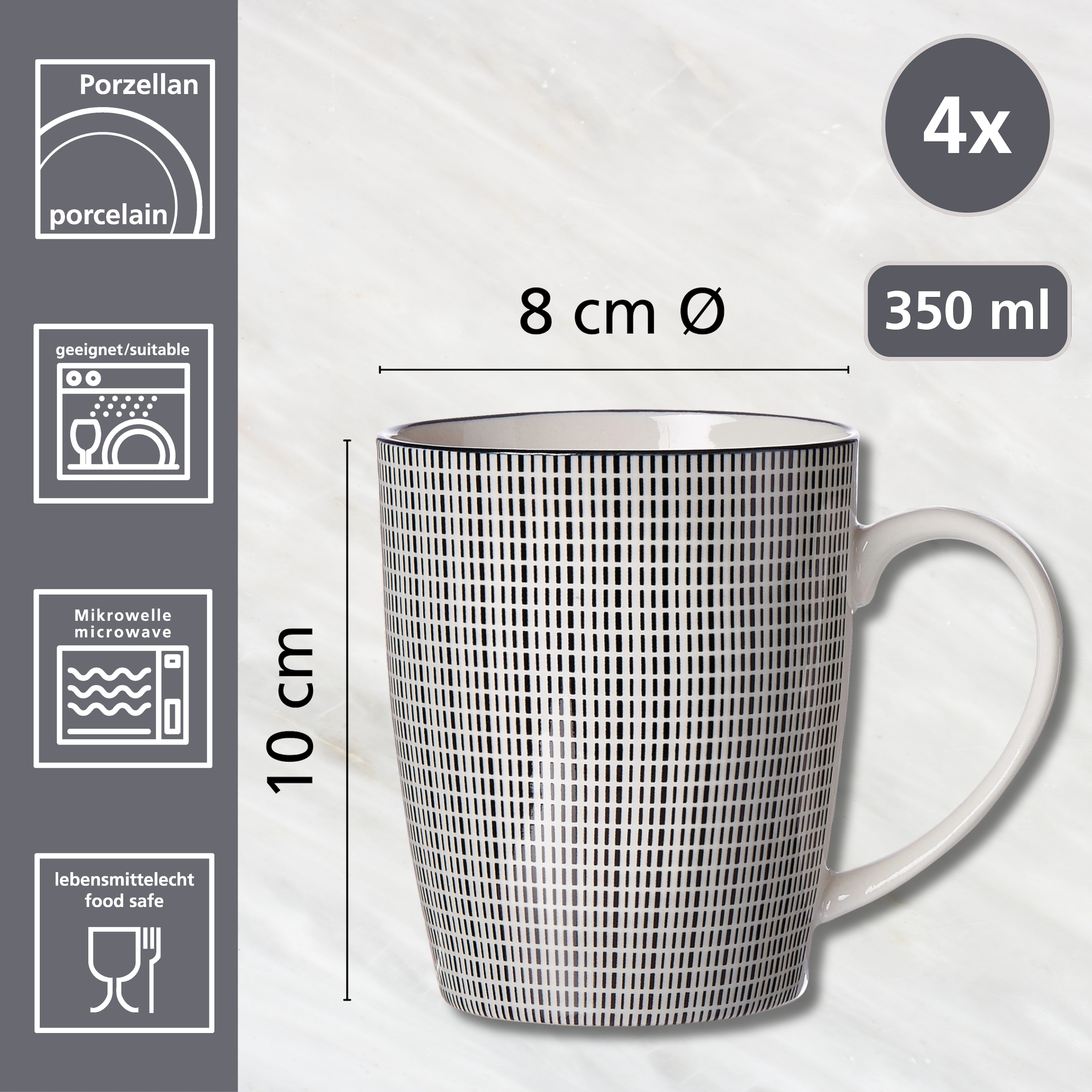 Ritzenhoff & Breker Becher »Takeo Stripes« Kaffeebecher, je 350 ml