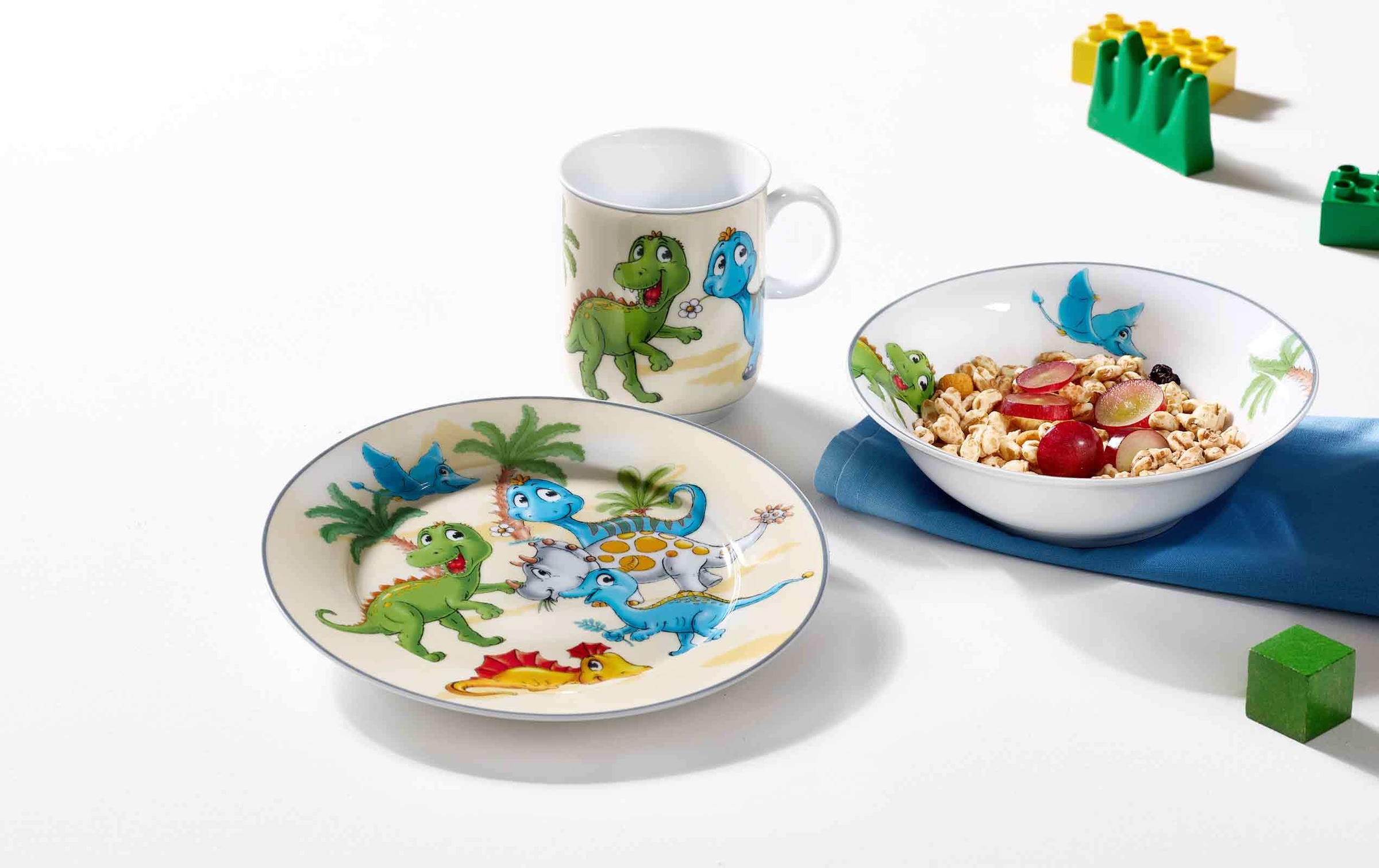 Ritzenhoff & Breker Kindergeschirr-Set »Kindergeschirr mit Platzset Dino bunt«