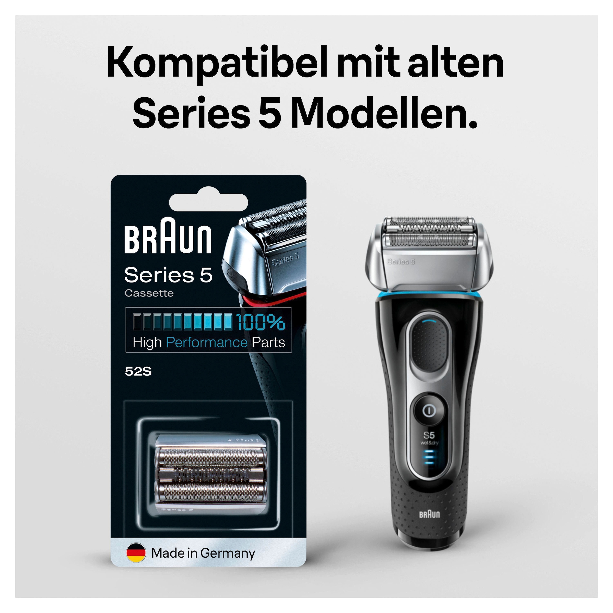 Braun Ersatzscherteil »Series 5 52B«, kompatibel mit Series 5 Rasierern