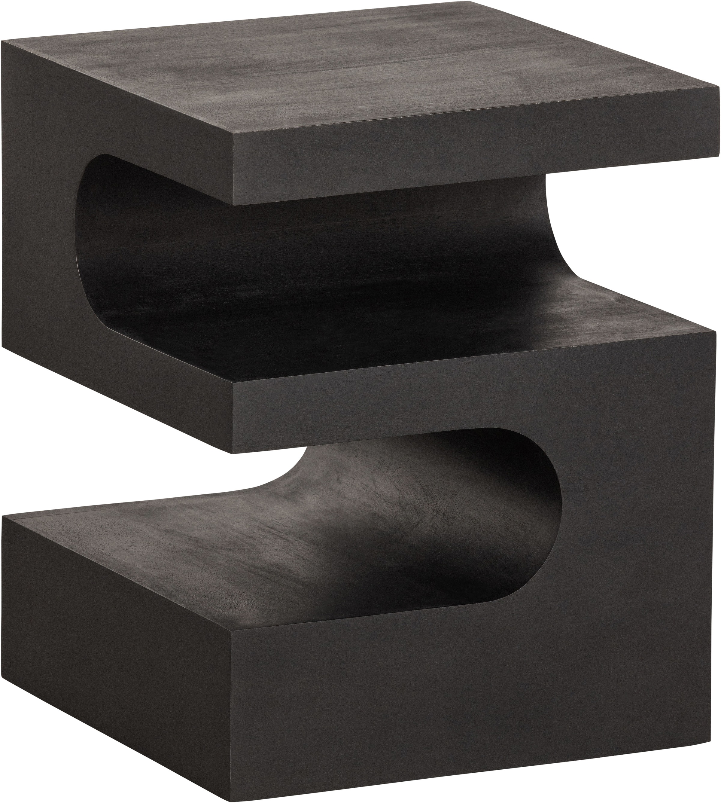 WOOOD Beistelltisch »Toma aus Mangoholz mit gedrehter Formgebung 40x40x50 cm« Tragkraft 15 kg, Plattendicke 5 cm, offener Zwischenboden 13 cm hoch