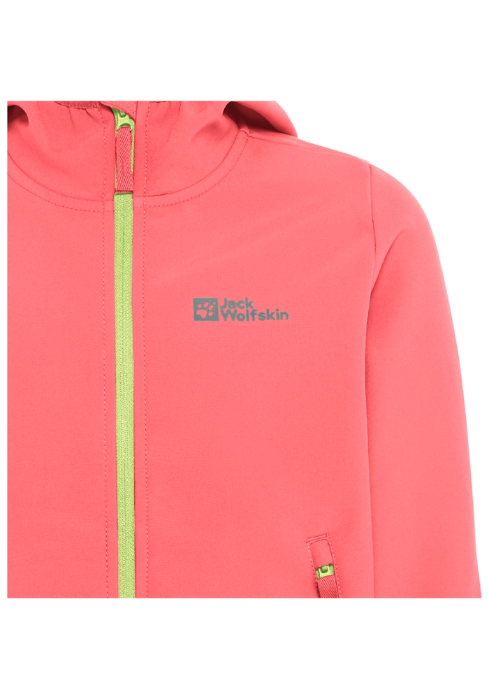 Jack Wolfskin Softshelljacke »FOURWINDS JACKET KIDS«, mit Kapuze, Winddicht, atmungsaktiv, Übergangsjacke