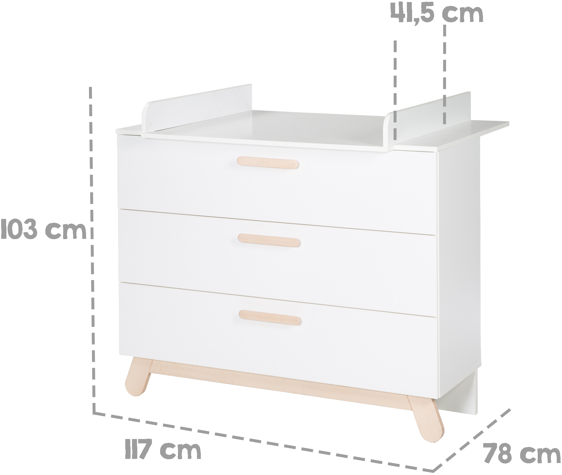 roba® Babyzimmer-Komplettset »Clara, Weiß«, (Set, 3 St., Kinderbett, Kleiderschrank, Wickelkommode), mit Kinderbett, Kleiderschrank & Wickelkommode; Made in Europe