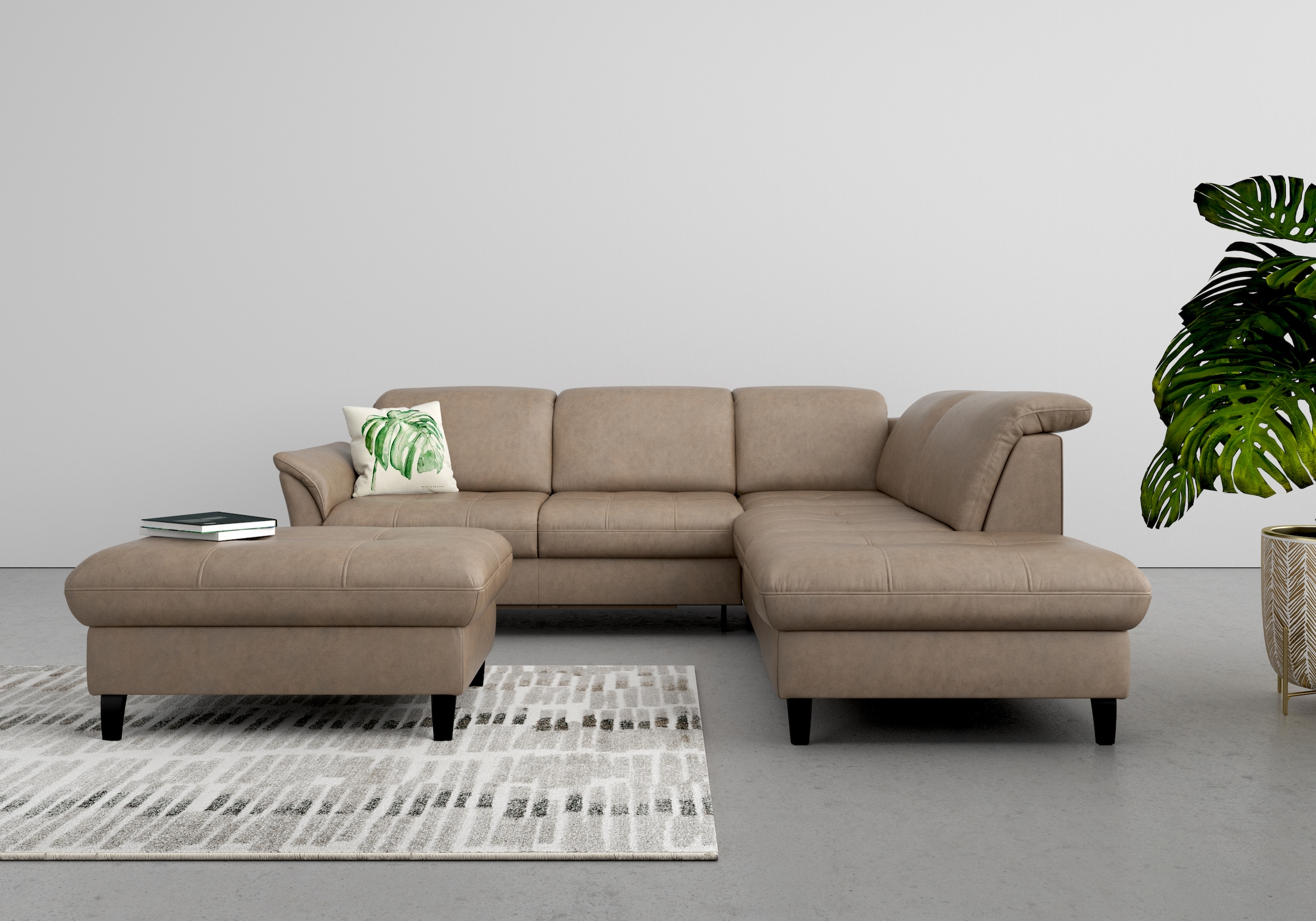 sit&more Ecksofa "Maggiore L-Form" wahlweise mit Kopfteilverstellung, Schlaffunktion und Stauraum