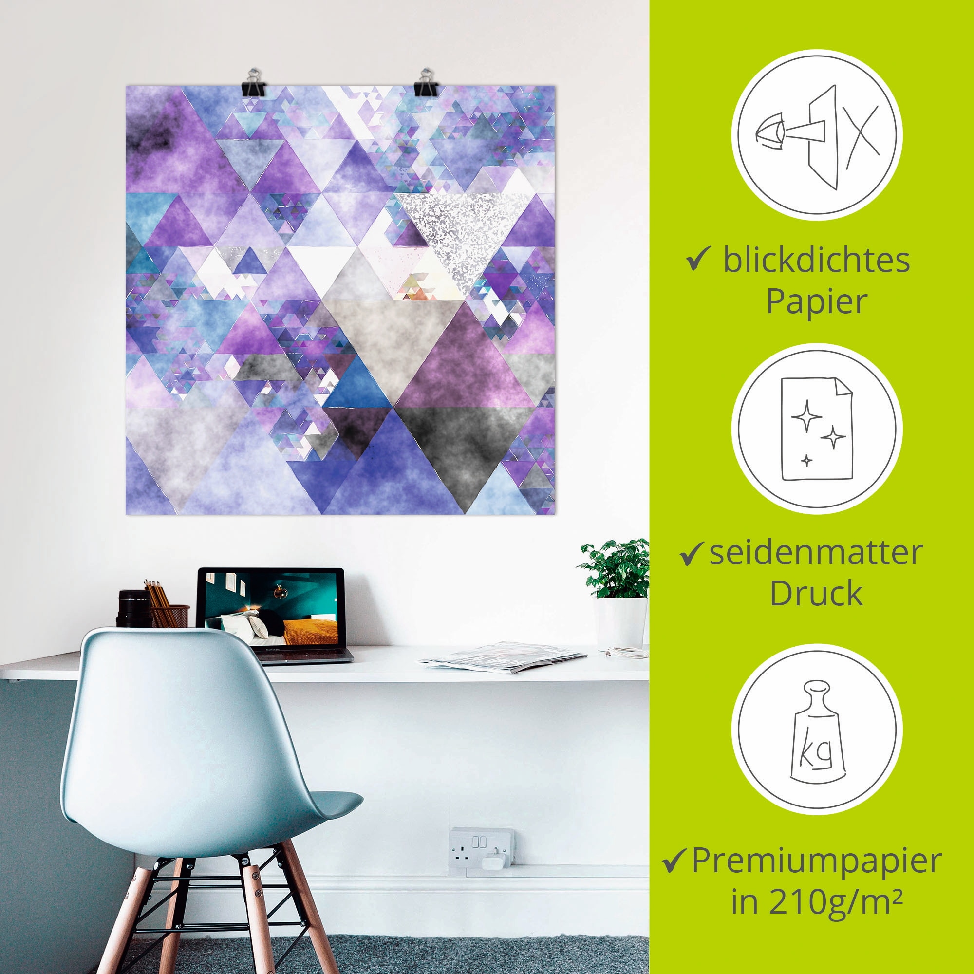 Artland Wandbild »Dreiecke«, Muster, (1 St.), als Leinwandbild, Poster in verschied. Größen
