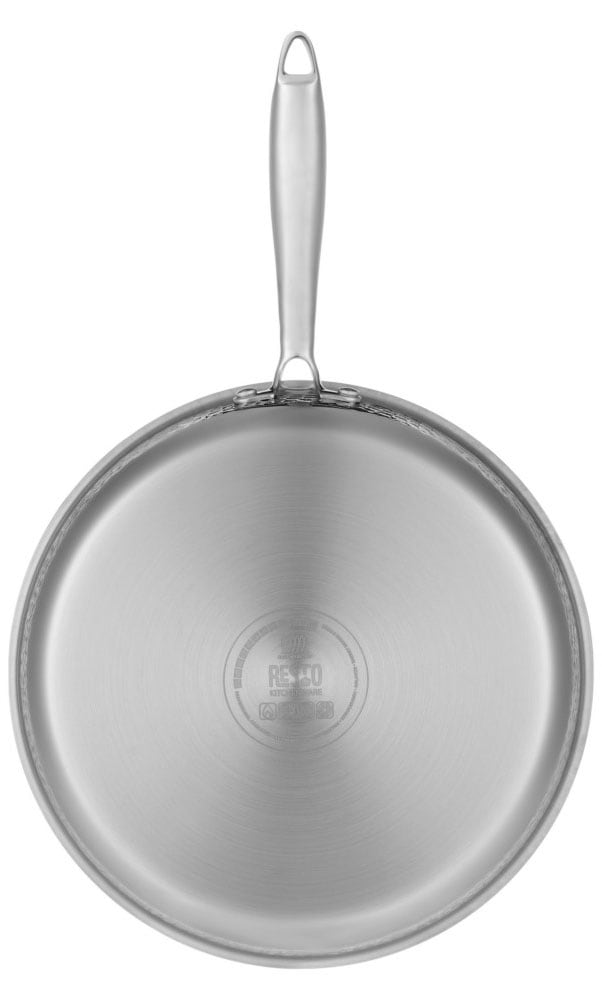 RESTO Kitchenware Bratpfanne »Crater Pfanne aus Tri-Ply (Edelstahl + Aluminium + Edelstahl) ofenfest«, Edelstahl 18/10, (1 tlg.), Energieeinsparung 25% durch die dreilagige Basis