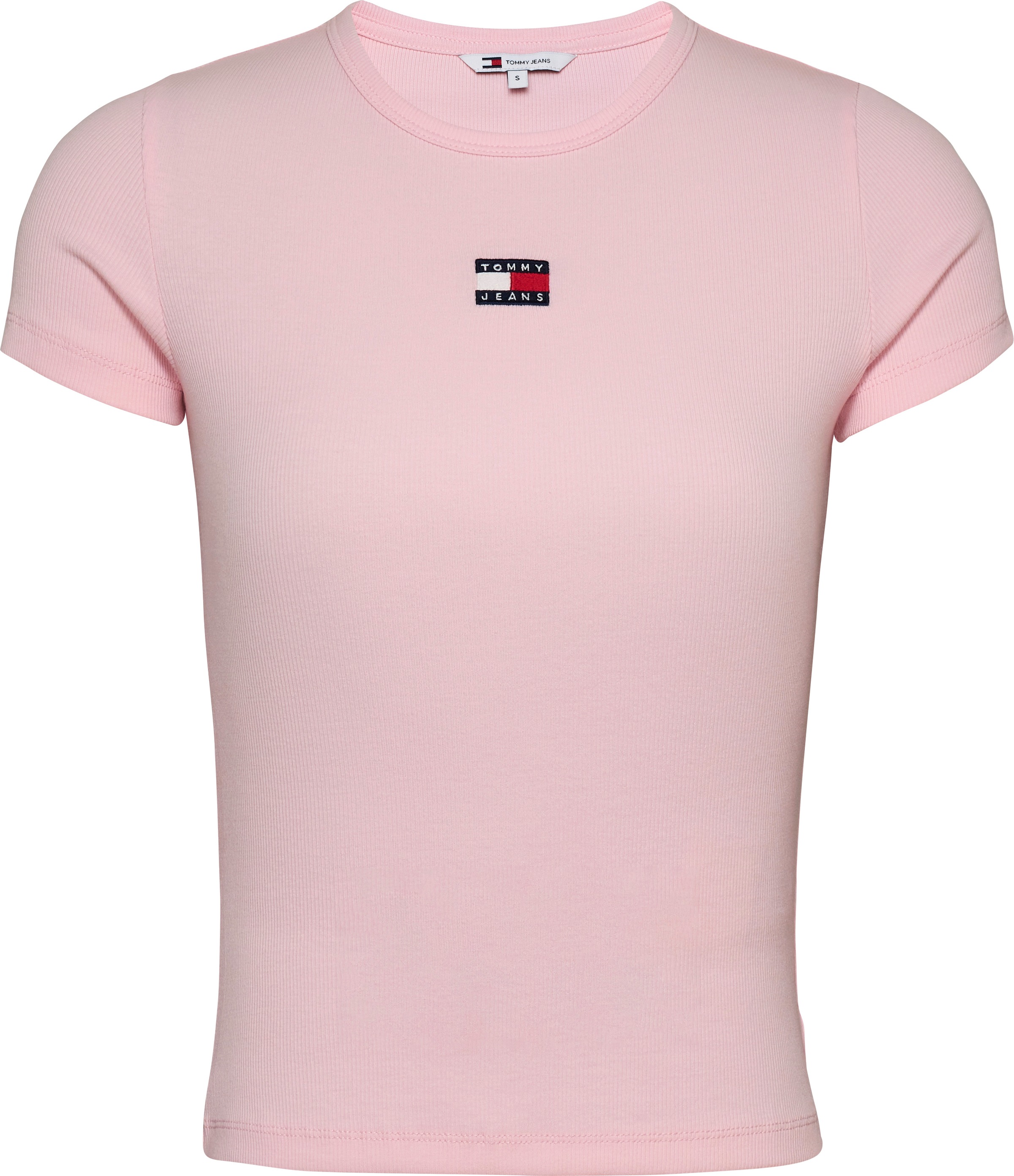 Tommy Jeans Kurzarmshirt »TJW SLIM BADGE RIB TEE«, mit gerippter Struktur