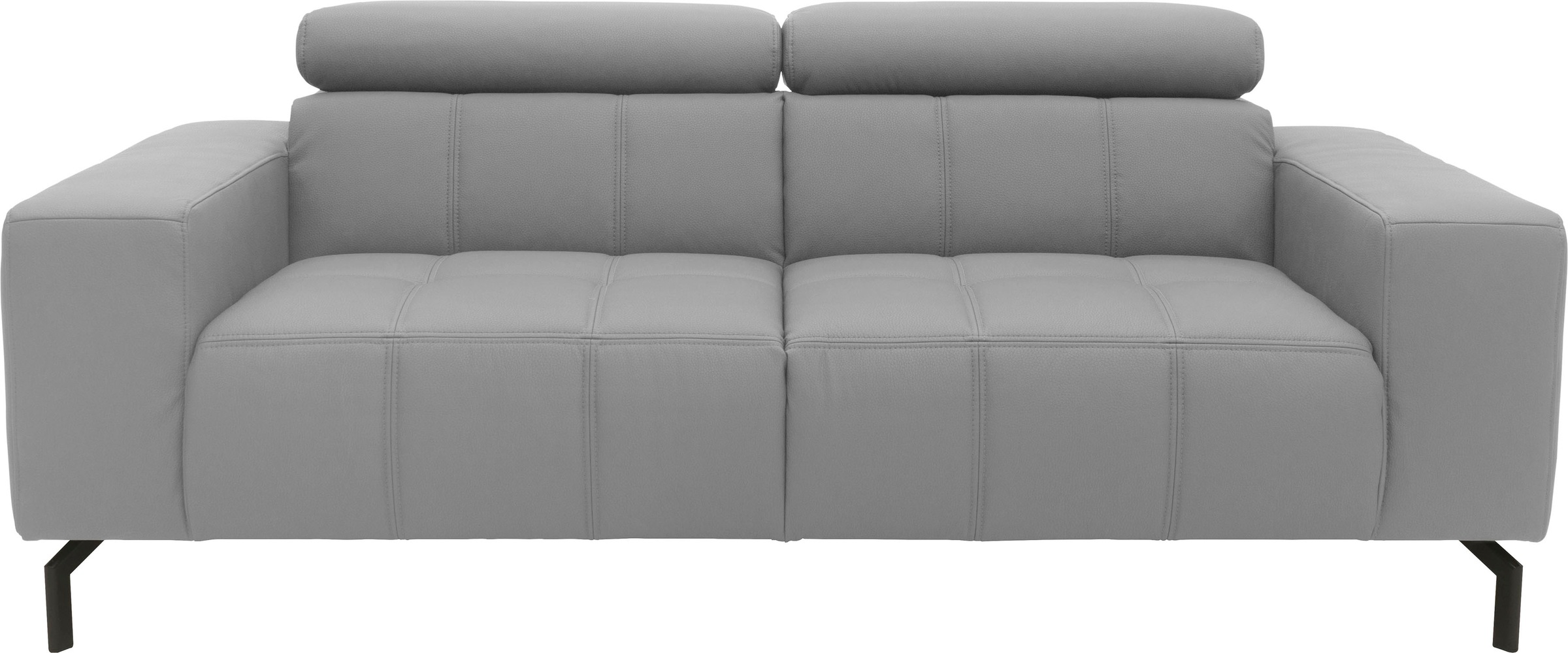 DOMO collection 2-Sitzer »Cunelli zeitlos und elegant, moderne Sitznähte als Designelement,«, wahlweise mit 6-fach verstellbaren Kopfteilen, fester Sitzkomfort