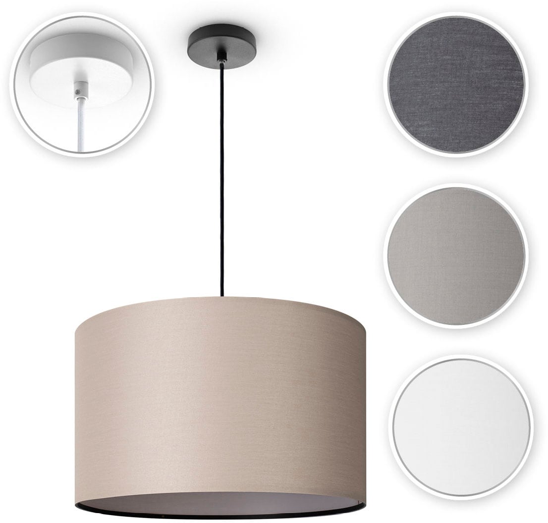 Paco Home Pendelleuchte »HUGO UNI COLOR«, 1 flammig, Leuchtmittel E27 | ohne Leuchtmittel, Deckenlampe LED Wohnzimmer Und Schlafzimmer, Unifarben, Deko E27