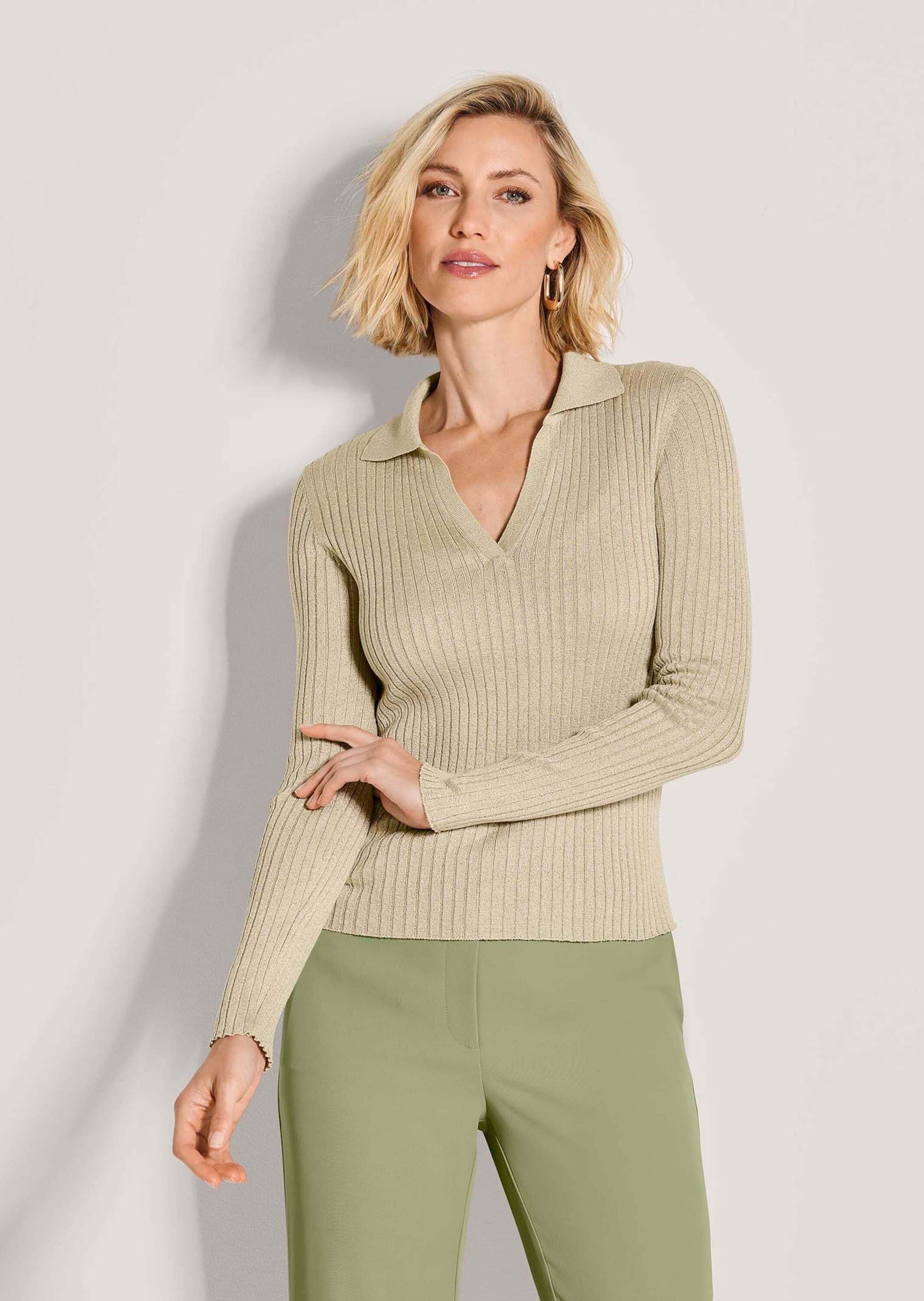 Thumbnail - MADELEINE Longpullover "Strickpullover Glanzpullover mit Polokragen"