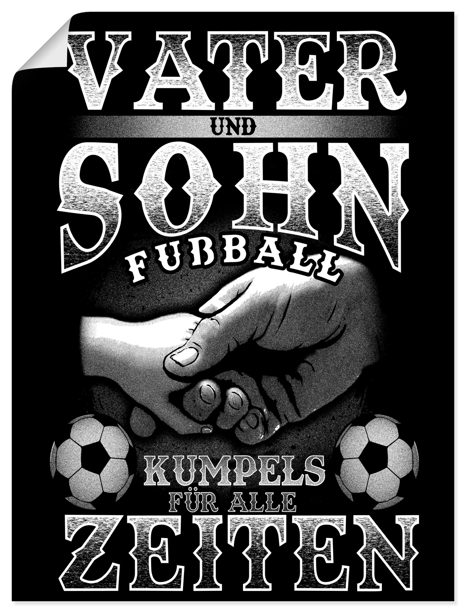 Artland Wandbild "Vater und Sohn Fußball Kumpels" Sprüche & Texte 1 Stk. tl günstig online kaufen