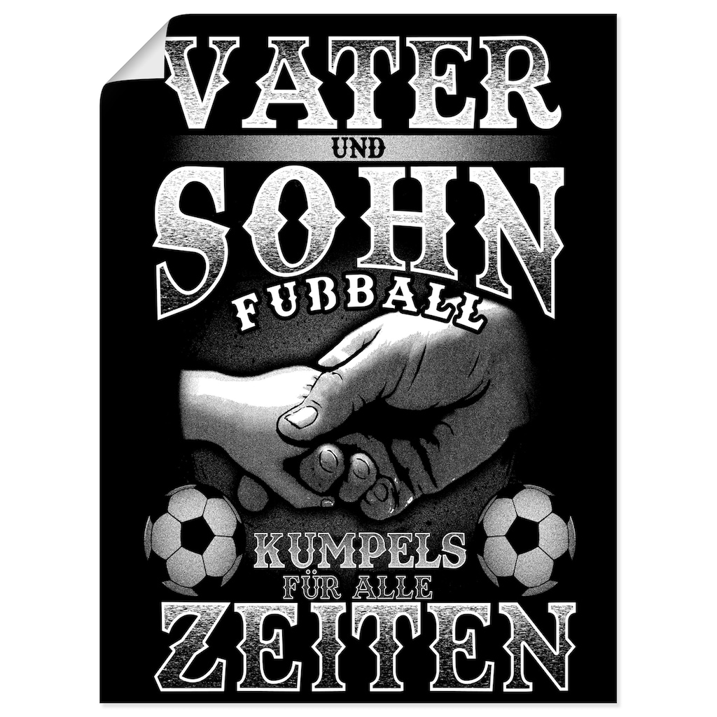 Artland Wandbild »Vater und Sohn Fußball Kumpels«, Sprüche & Texte, (1 St.)