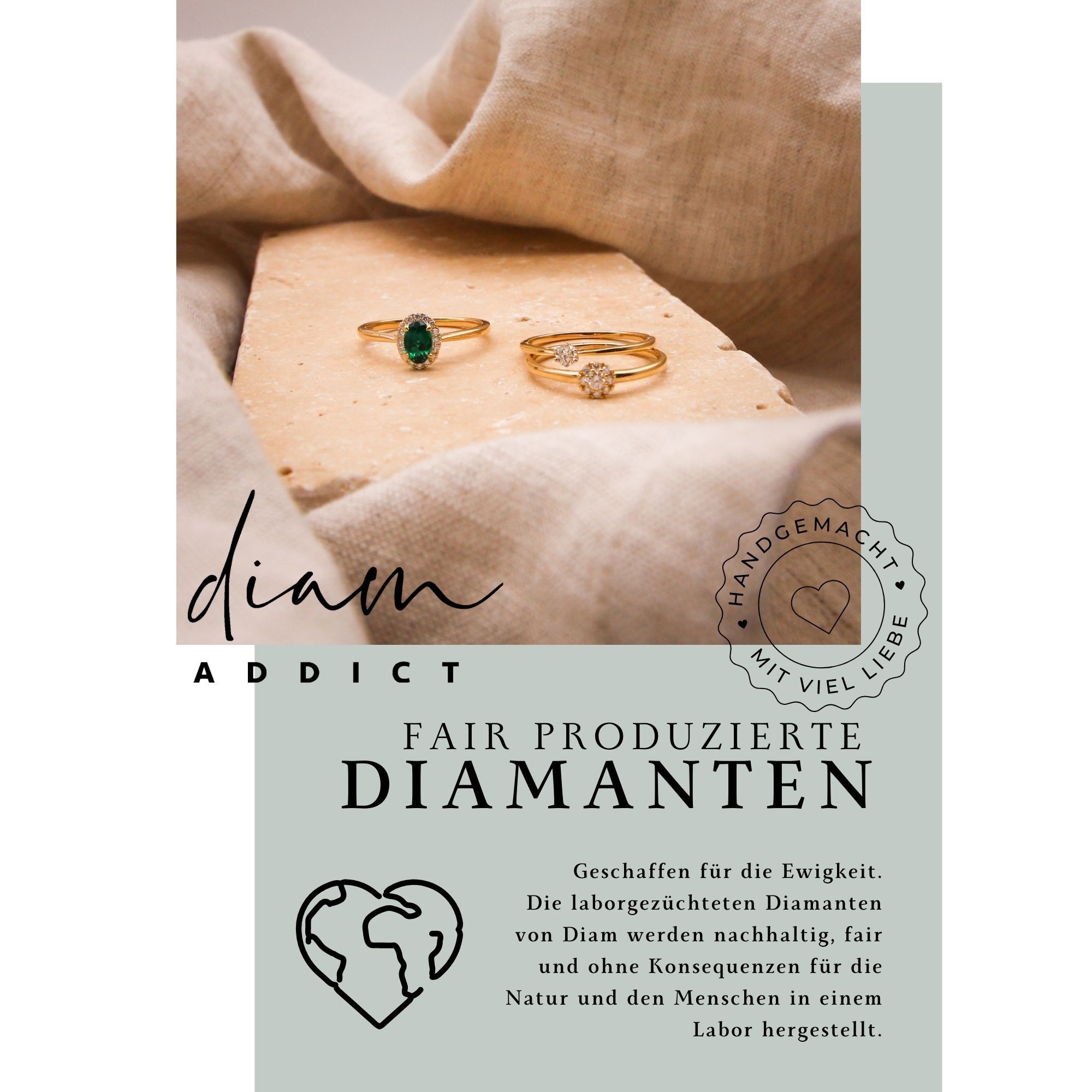 Diam Addict Kette mit Anhänger »585 Gelbgold mit im Labor gezüchteten Diamanten«