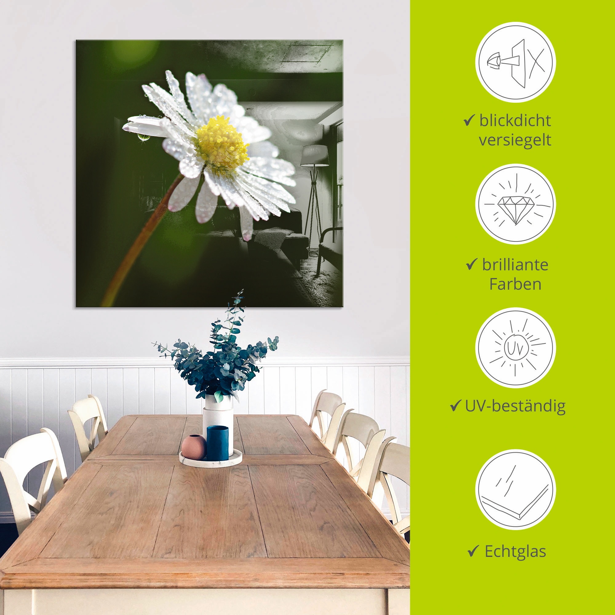 Artland Glasbild »Gänseblümchen« 1 Stk. tlg. in verschiedenen Größen