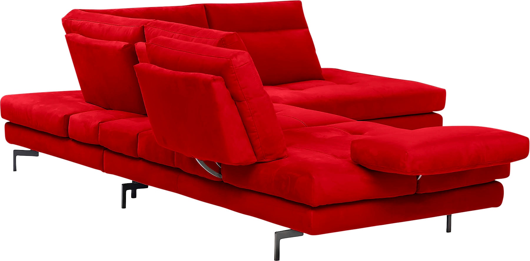CALIA ITALIA Ecksofa »Toby Wing, L-Form, Designsofa mit sensationellem Sitzkomfort«, Sitztiefenverstellung, funktionale Ecke, Füße in schwarz matt