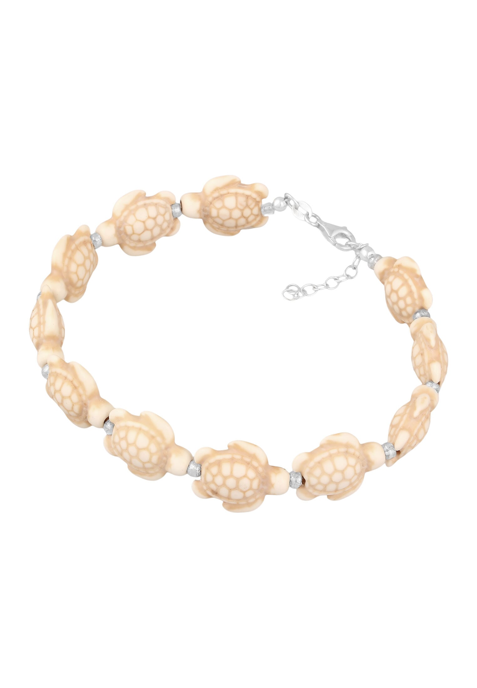Elli Fußkette »Fußschmuck Schildkröten Howlith Elemente 925 Sterling Silver«