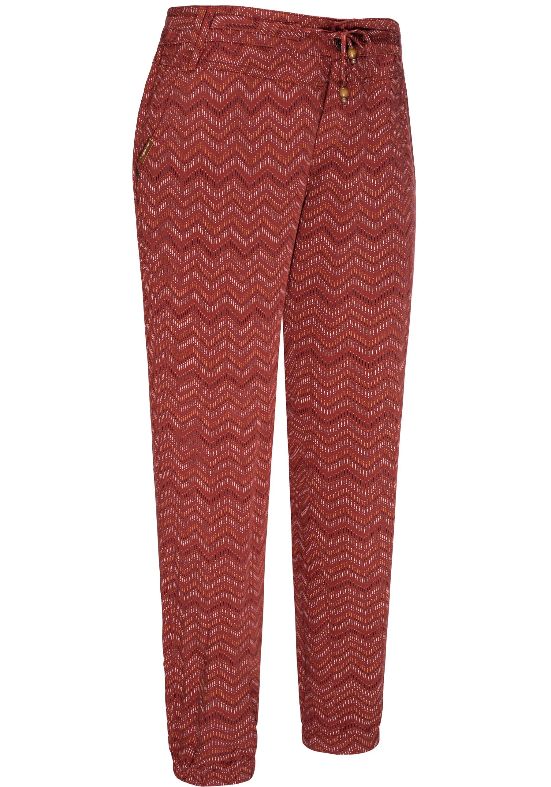 Ragwear Haremshose »Talin Chevron«, leichte Leinenhose mit Print und Tunnelzugband
