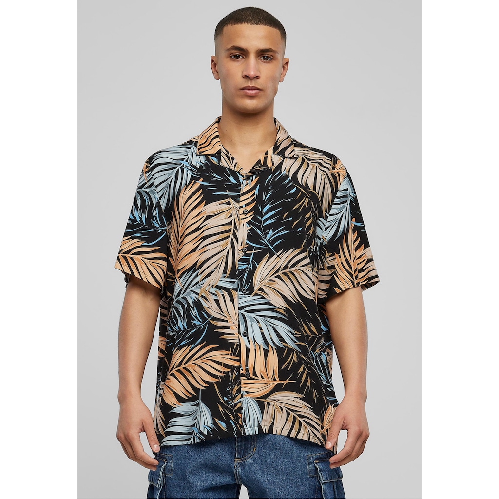 URBAN CLASSICS Langarmhemd »Urban Classics Herren Viscose AOP Resort Shirt«, (1 tlg.)