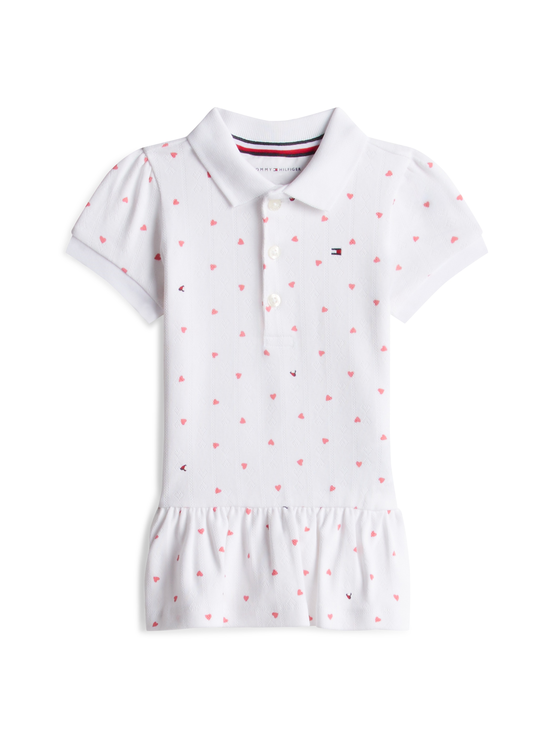 Tommy Hilfiger Polokleid »POINTELLE HEARTS POLO DRESS S/S« Ohne Tasche Regular fit mit Rundhalsausschnitt für Babys