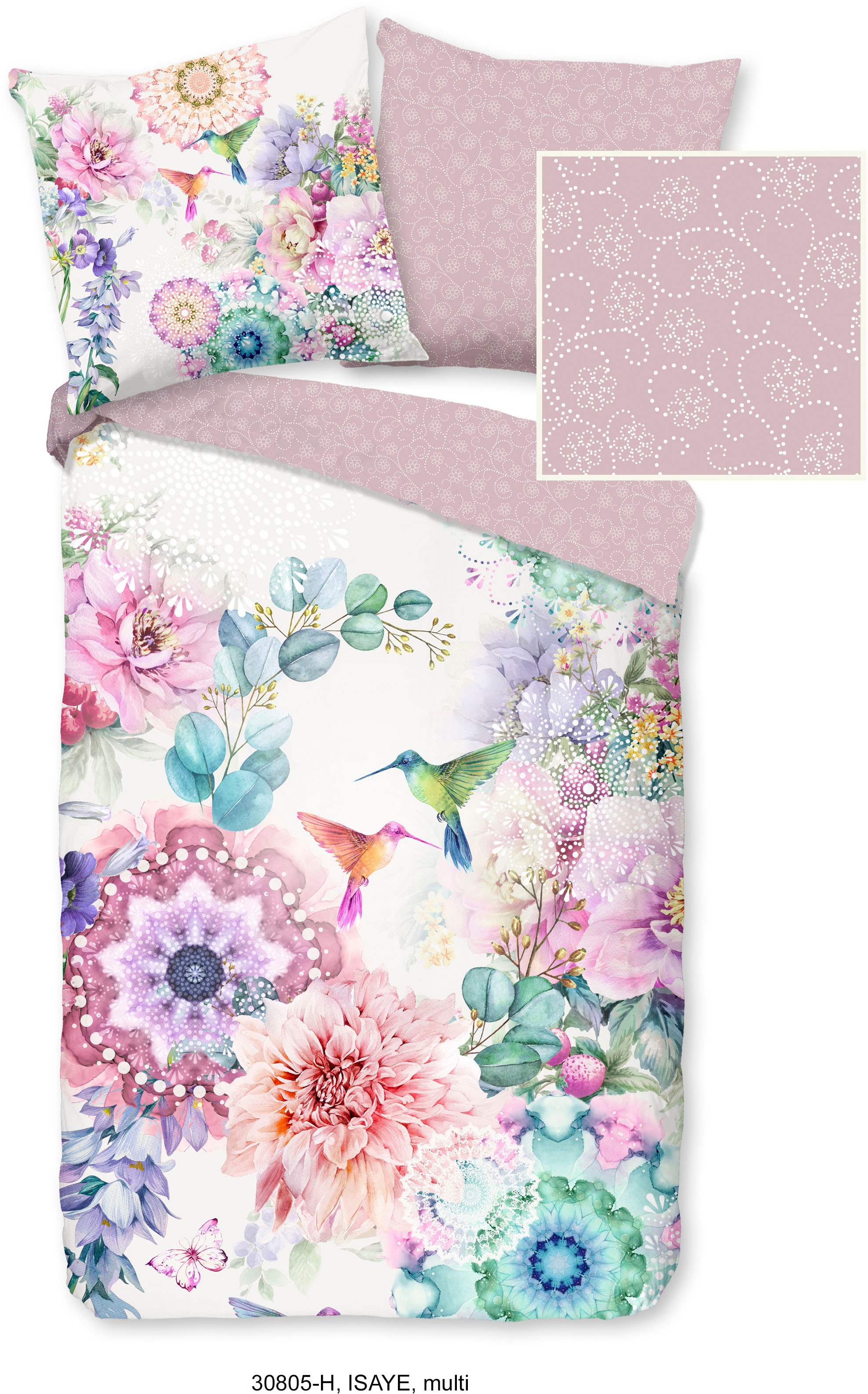 hip Wendebettwäsche "Isaye" 2 Stk. Mako-Satin, 135x200, Reißverschluss, Wen günstig online kaufen