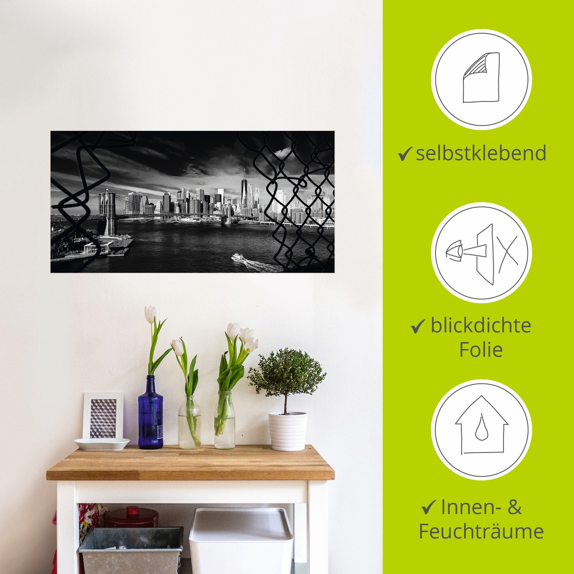 Artland Wandbild »Brooklyn Bridge New York I«, Amerika, (1 St.), als Wandaufkleber in verschied. Größen