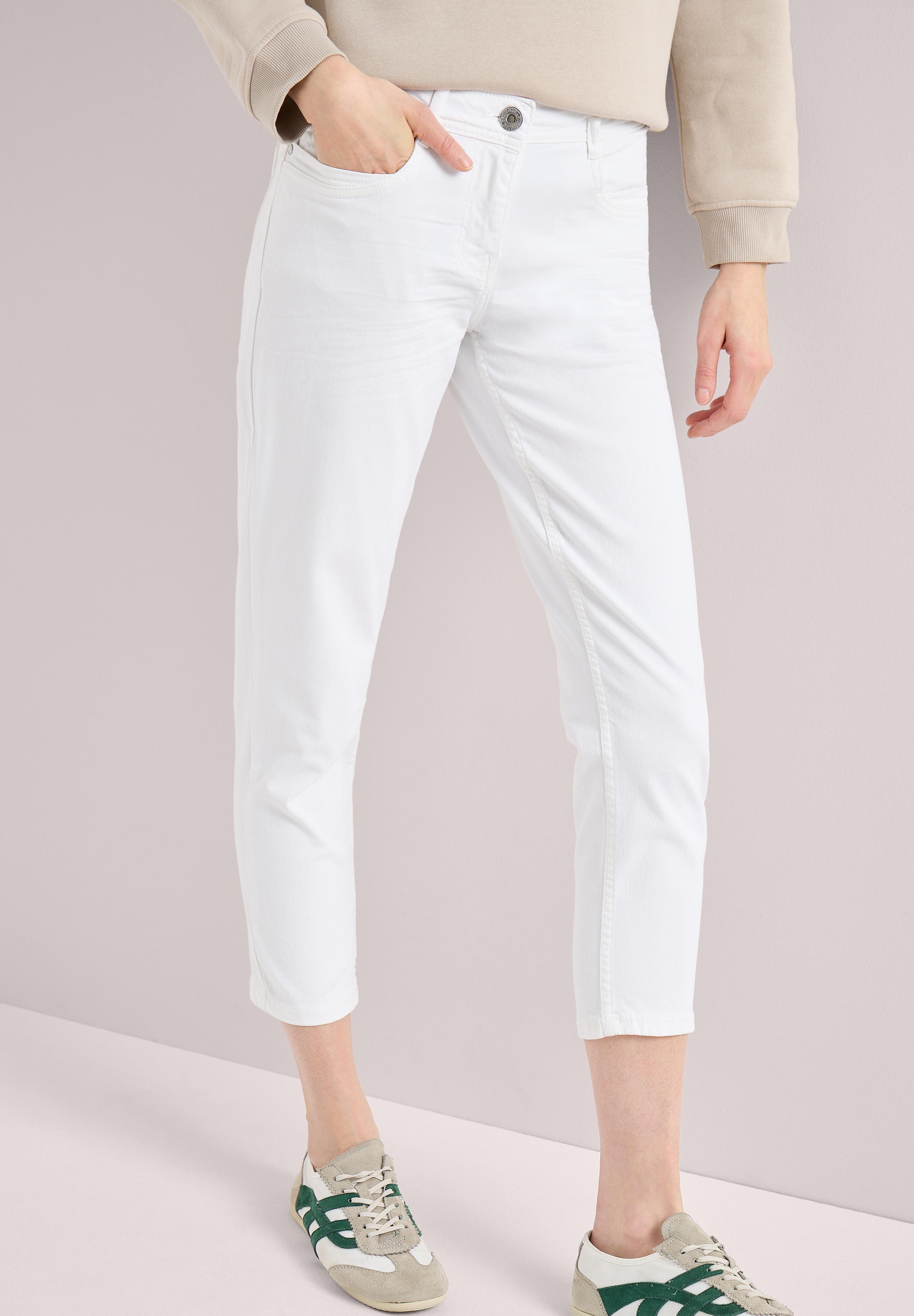 Comfort-fit-Jeans CECIL, Herren, Gr. 38, Länge 26, weiß, Jeans, 78% Baumwolle, 21% Elastomultiester, 1% Elasthan, unifarben, kniebedeckend, Jeans, Middle Waist 2