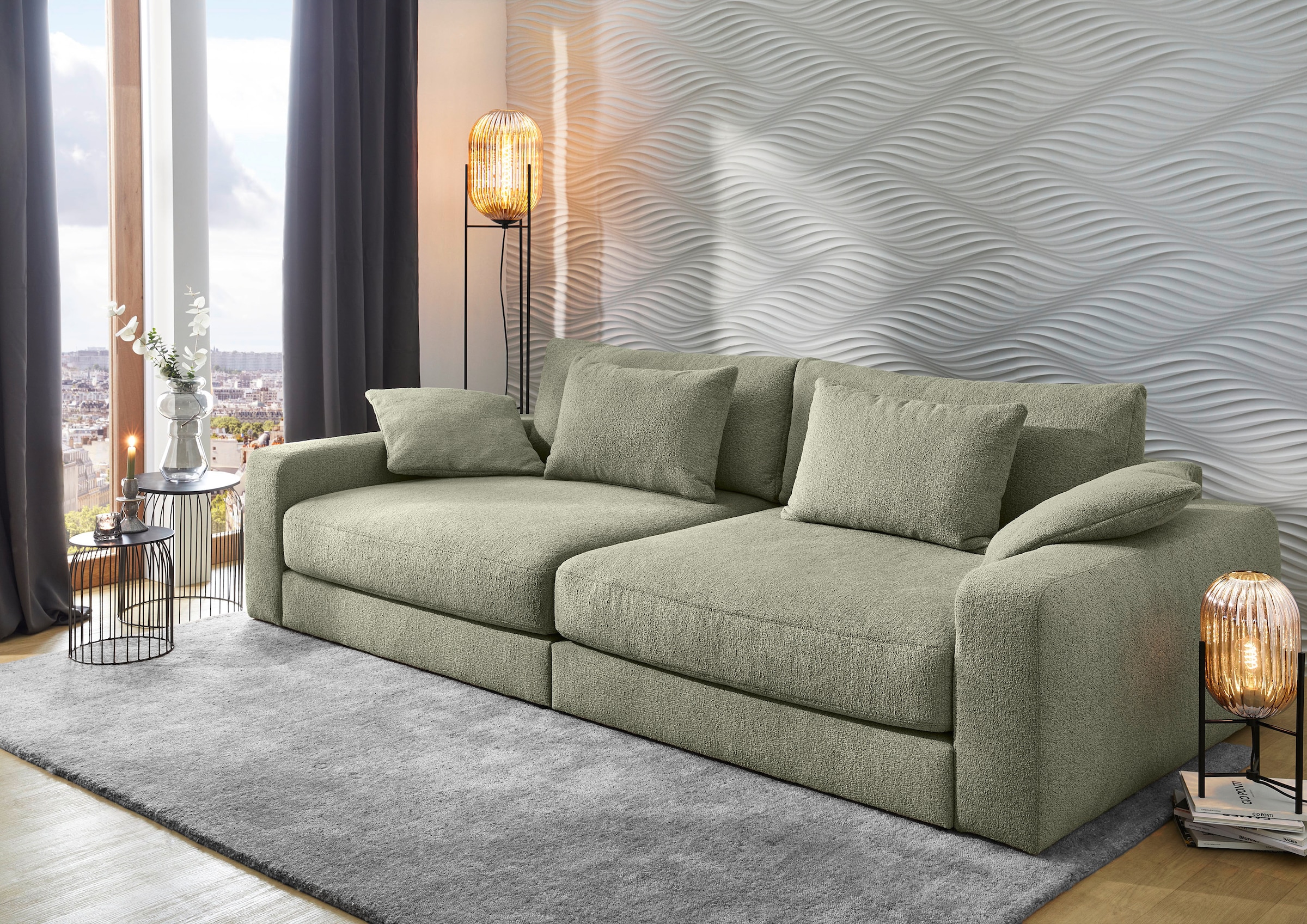 Jockenhöfer Gruppe Big-Sofa "Milano XXL, B: 290 cm" mit Zierkissen, Relaxfl günstig online kaufen
