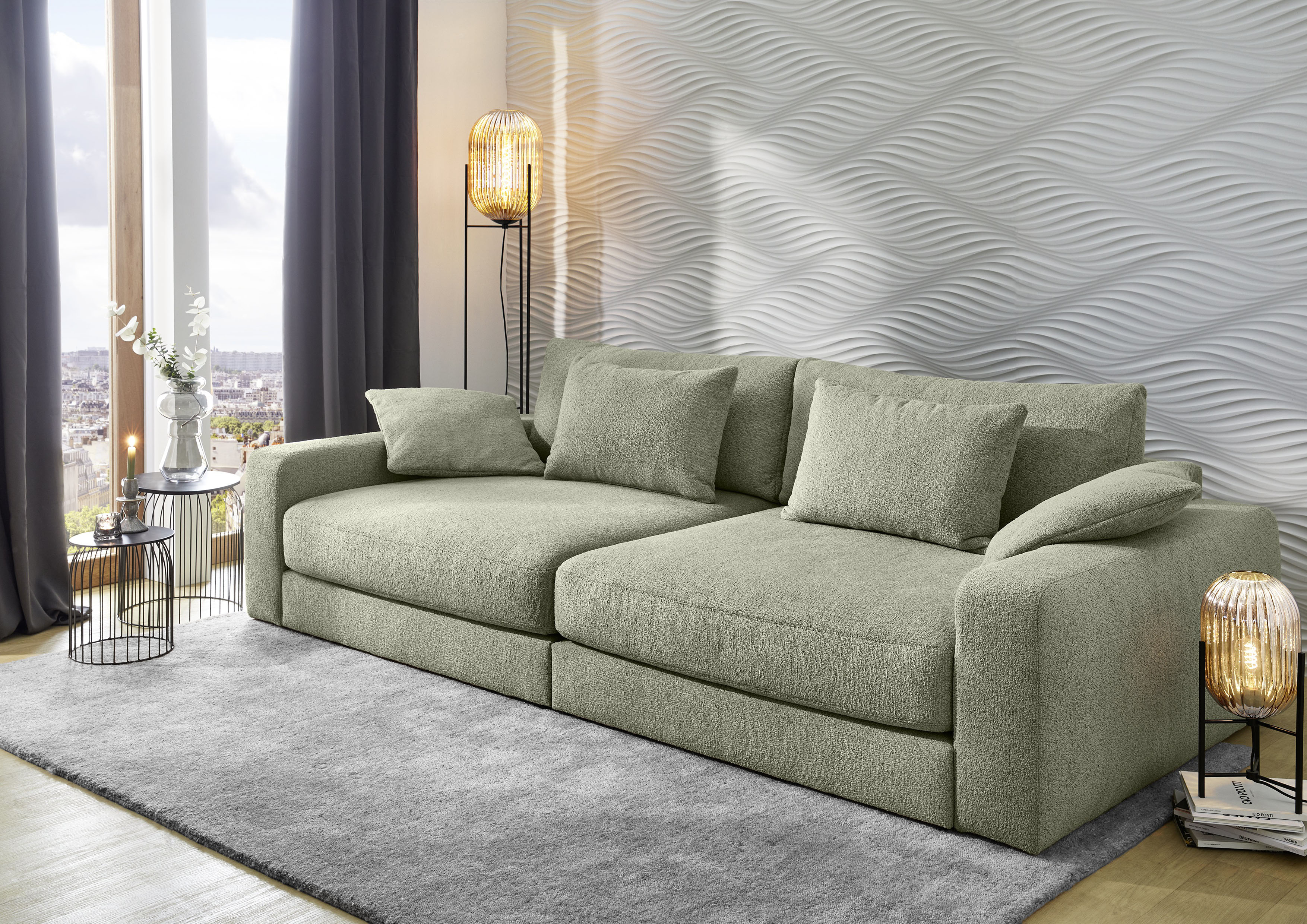 Jockenhöfer Gruppe "Milano XXL, B: 290 cm, Megasofa, Loungesofa" mit Zierkissen, Relaxfläche 120x240 cm, Federkern