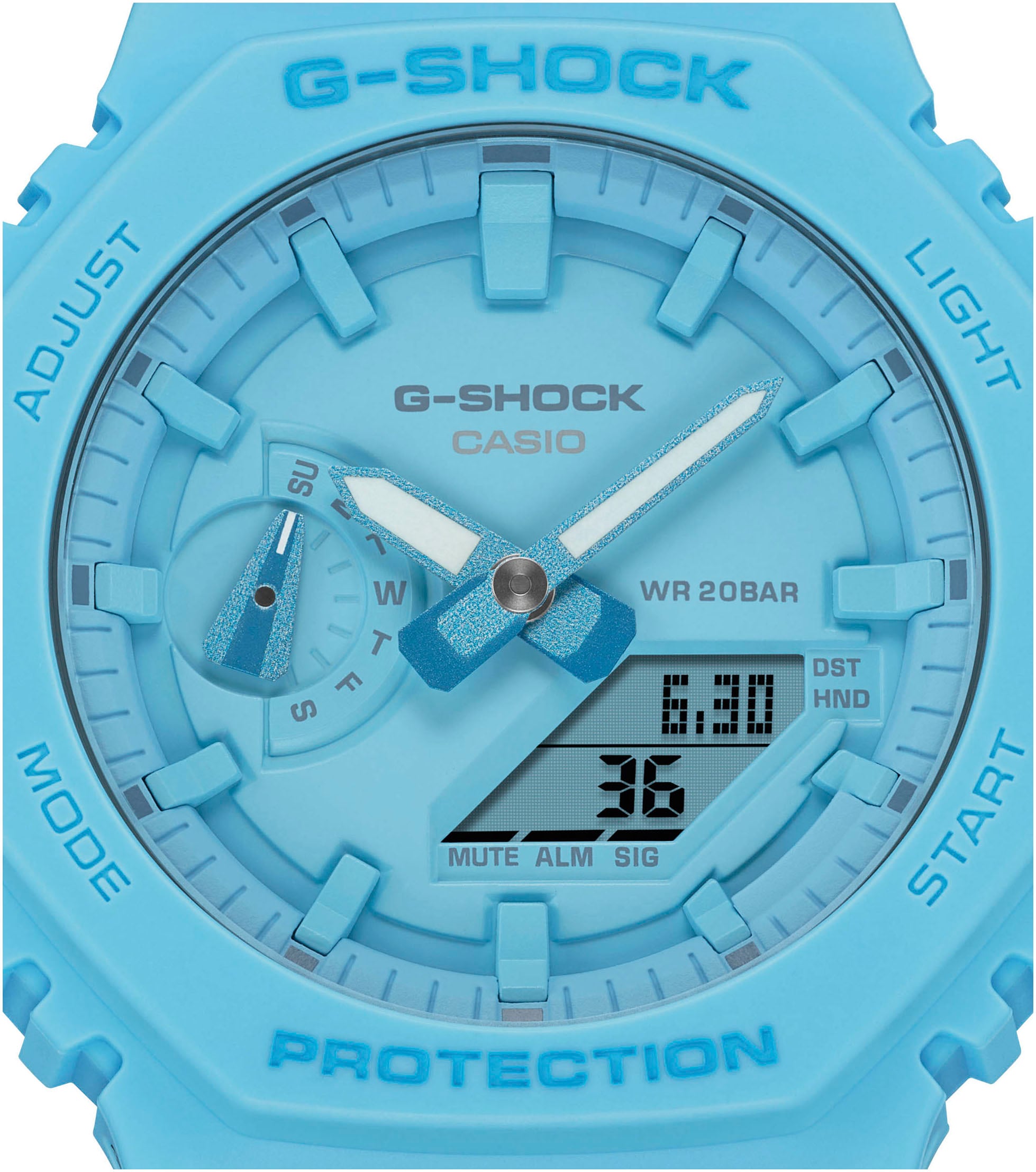 CASIO G-SHOCK Chronograph, Quarzuhr,Armbanduhr,Herrenuhr,digital, bis 20bar wasserd.Resinbarmband