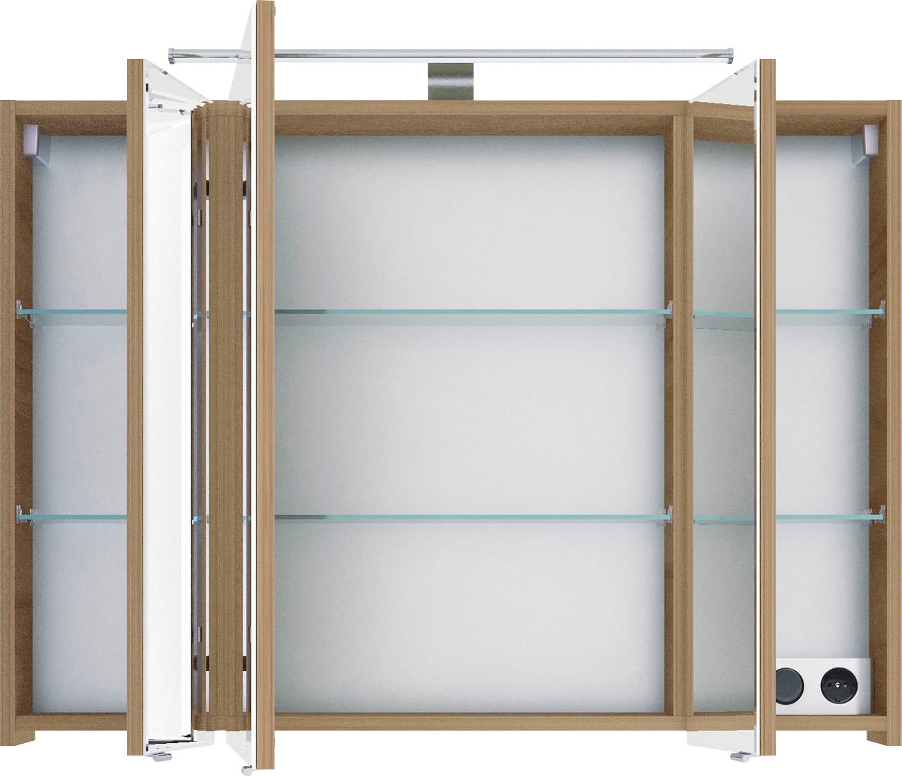 Saphir Badmöbel-Set »6005 Sprint 3-teilig, Keramik-Waschtisch mit LED-Spiegelschrank«, (4 St.), Unterschrank, inkl. Türdämpfer, 4 Türen, 3 Schubladen, Bad-Set