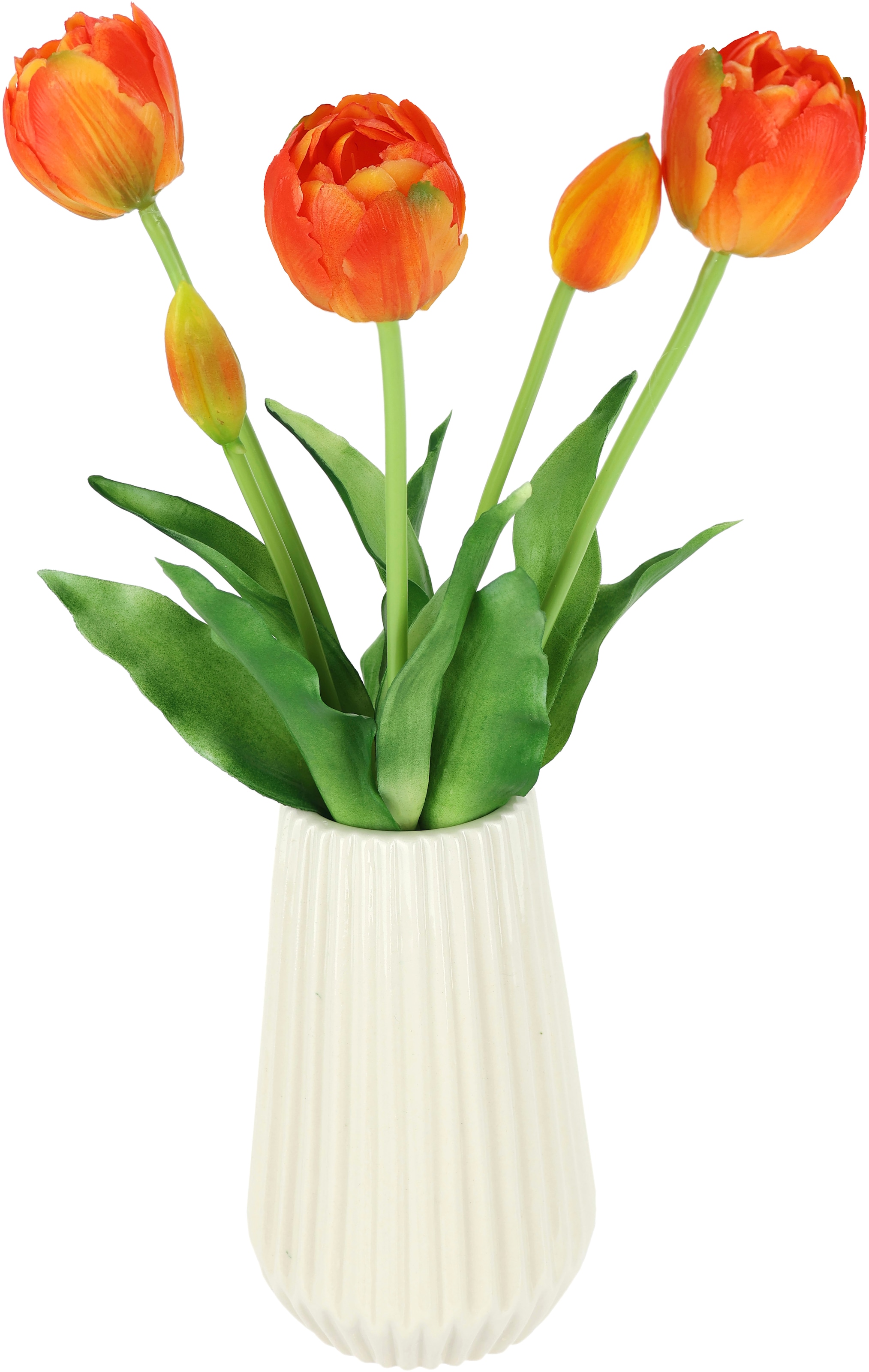 I.GE.A. Kunstblume »Real-Touch-Tulpen«, Vase aus Keramik