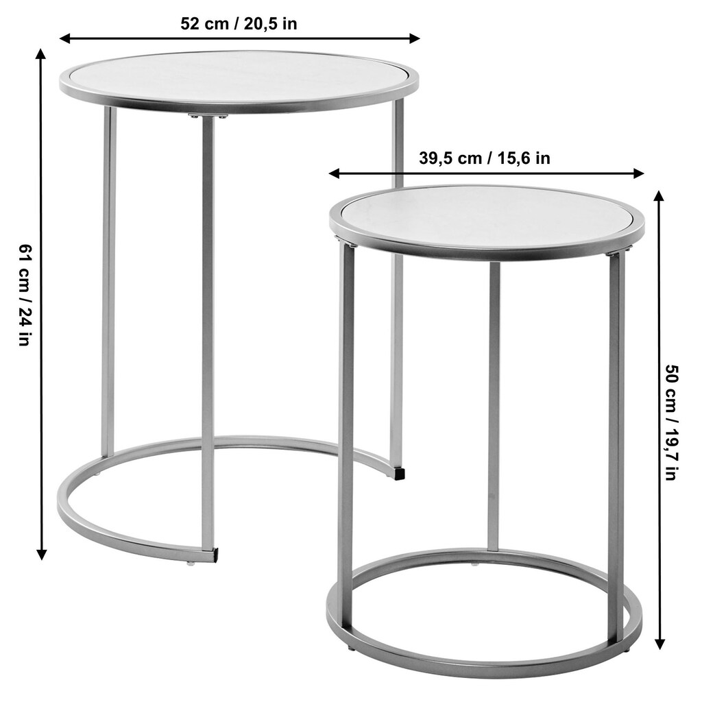 Jahnke Beistelltisch »SOL BY SIDE SET«, (2 St.)